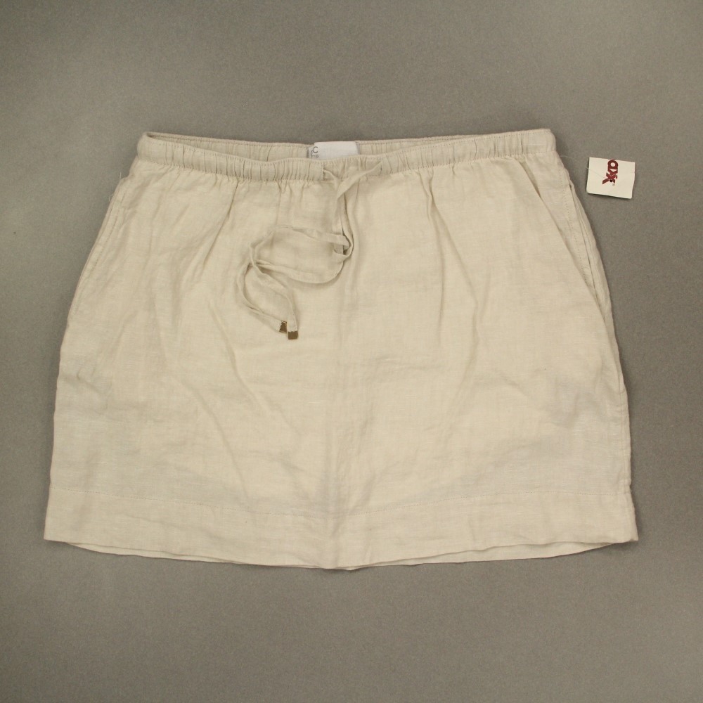 C & C California Women’s 100% Linen Skort Skirt Shorts Size Large Beige NWT