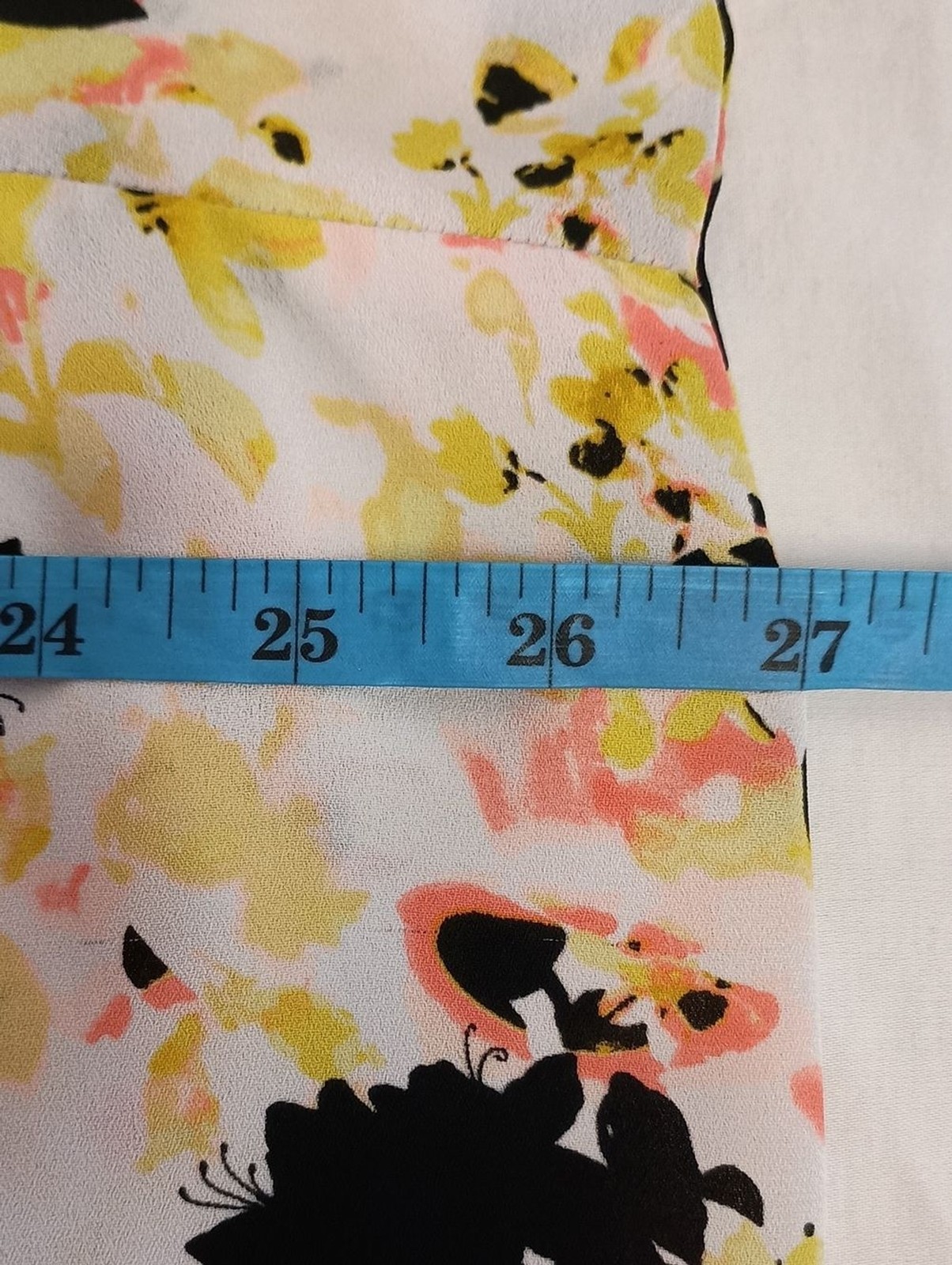 Women’s Plus Size 0X Semi Sheer Abstract Print Blouse Yellow Summer