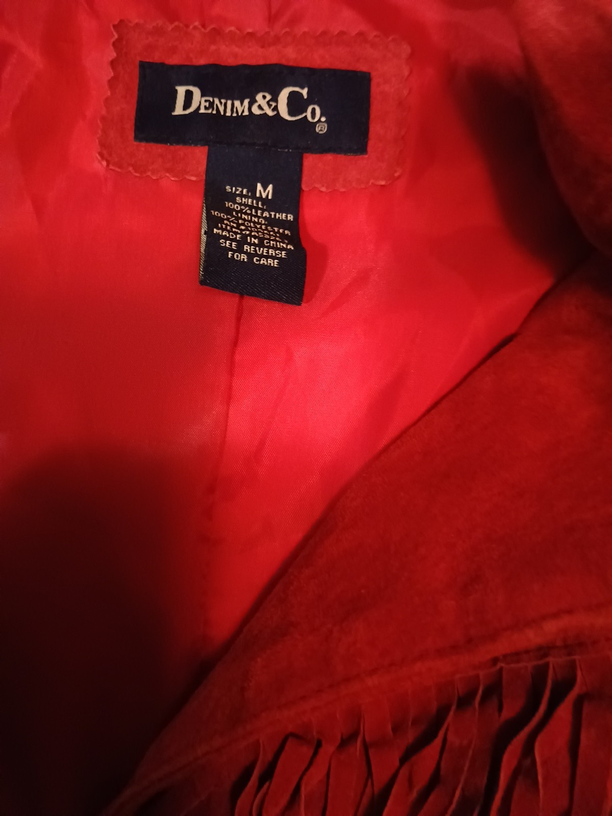 Denim & Co. Red Jacket Medium. Vintage In very Good Shape. No Rips Or Wear.