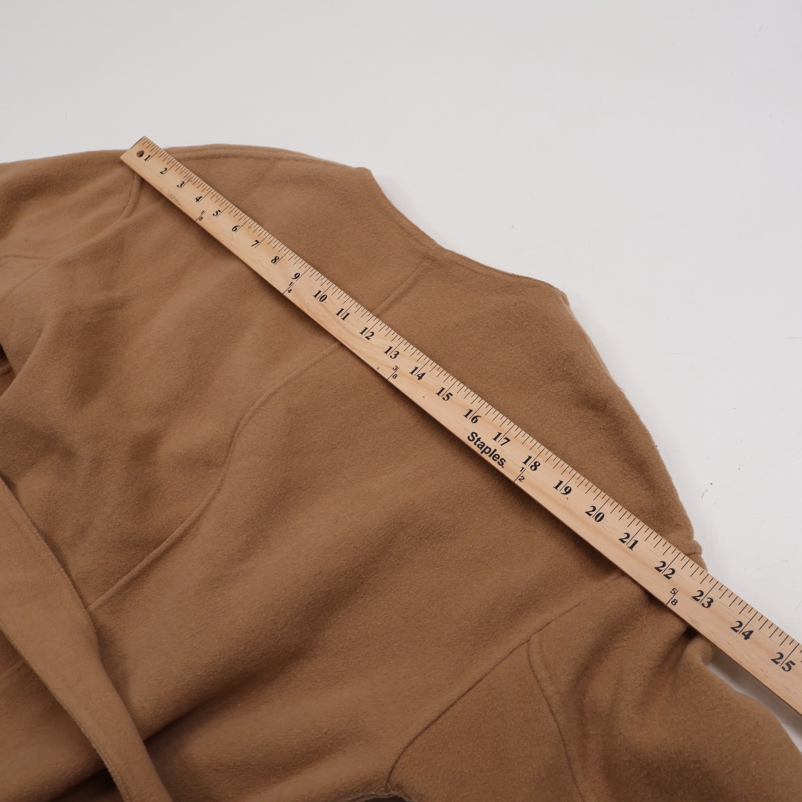 UNIQLO Women’s Camel Wool Blend Belted Wrap Coat Plaid Reversible Style Size S