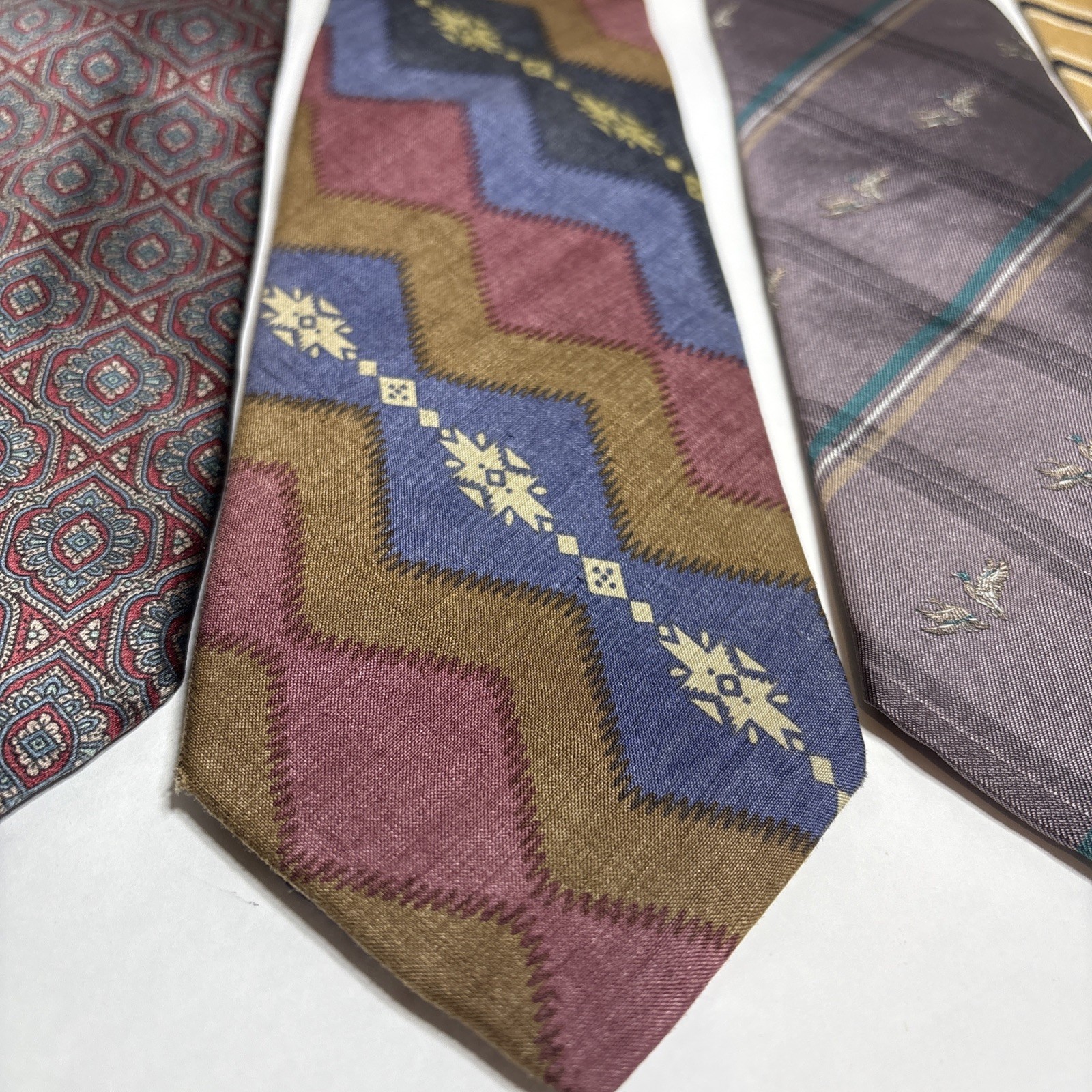 Set Of 4 Made in USA! Lands’ End, All Silk Men’s Ties Lot of 4 Different Colors