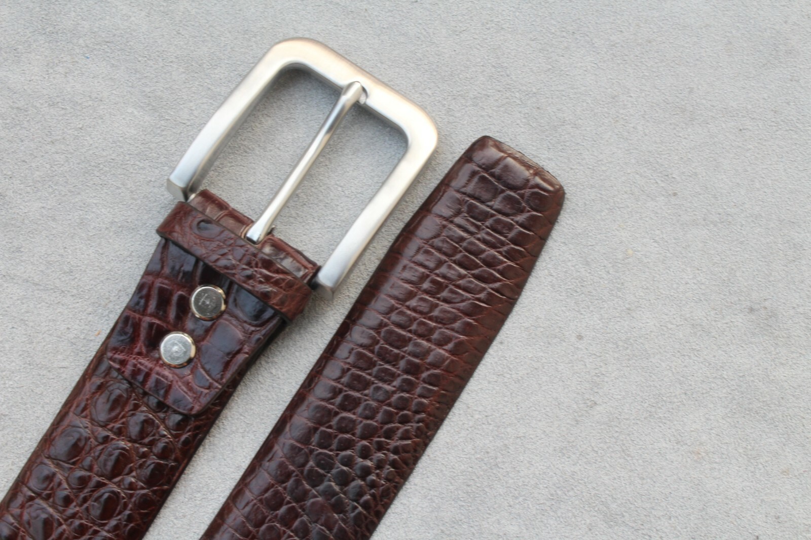 Luxury Brown Alligator Crocodile Print Leather Skin Men’s Belt – W 1.3 inch