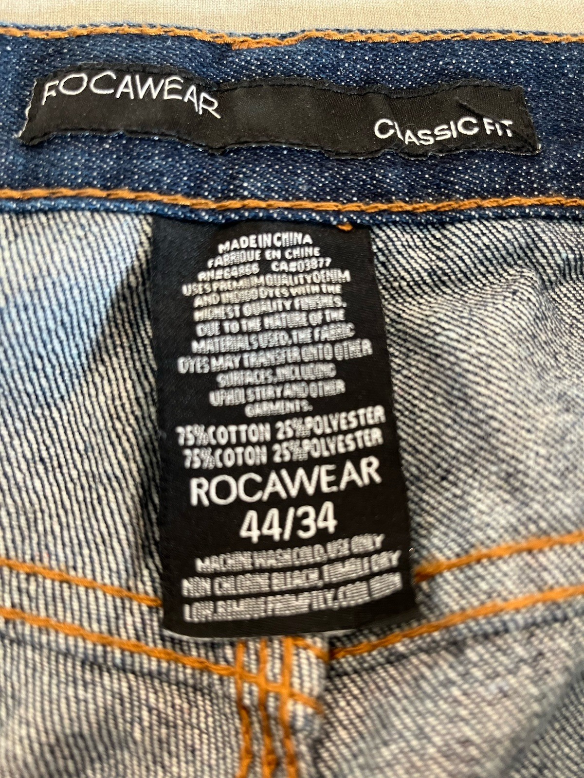 ROCAWEAR Classic Fit Blue Jeans – Men’s 45×34 – Wide-leg
