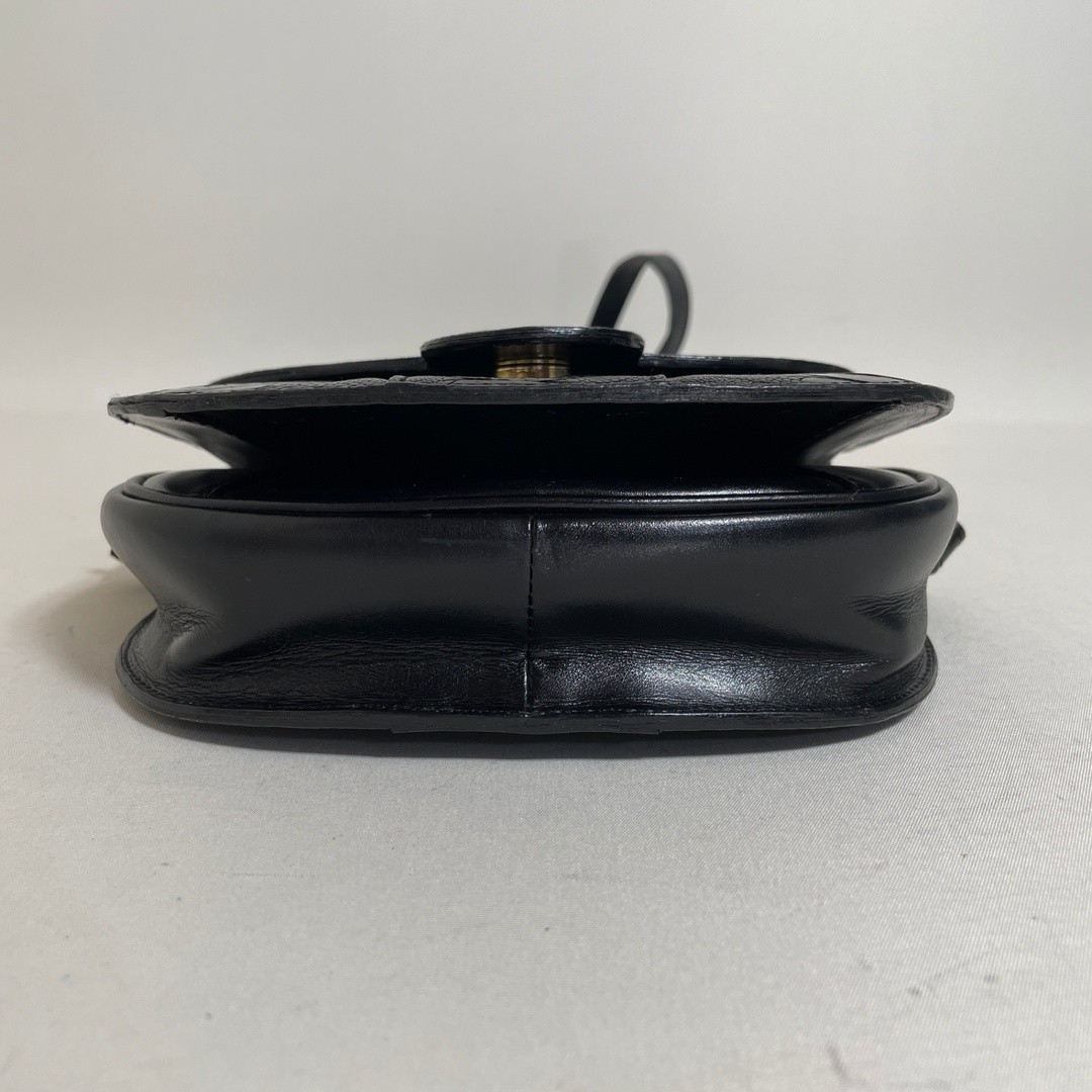 Yves Saint Laurent Shoulder bag Black lizard embossed Size: W:5.5 × H:5.1 in.