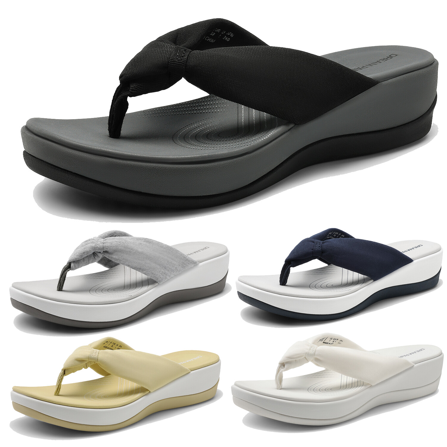 Women Platform Flip Flops Cushioned Arch Support Soft Eva Foam Summer Sandals