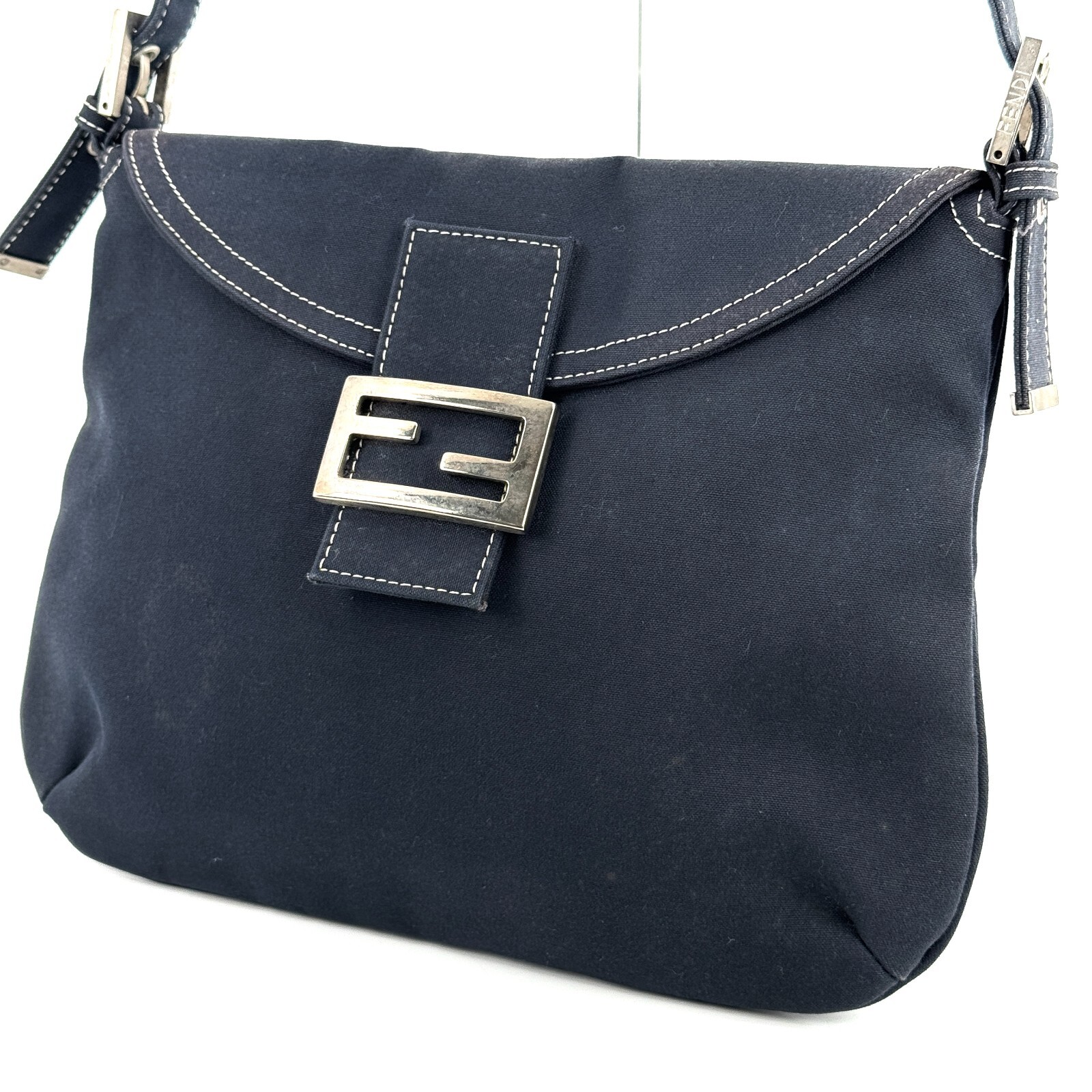 FENDI Shoulder Bag Crossbody Bag Purse Baguette Logo Auth