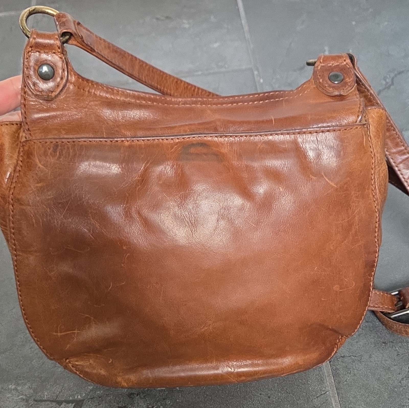 Frye Melissa Cognac Saddle Bag Crossbody