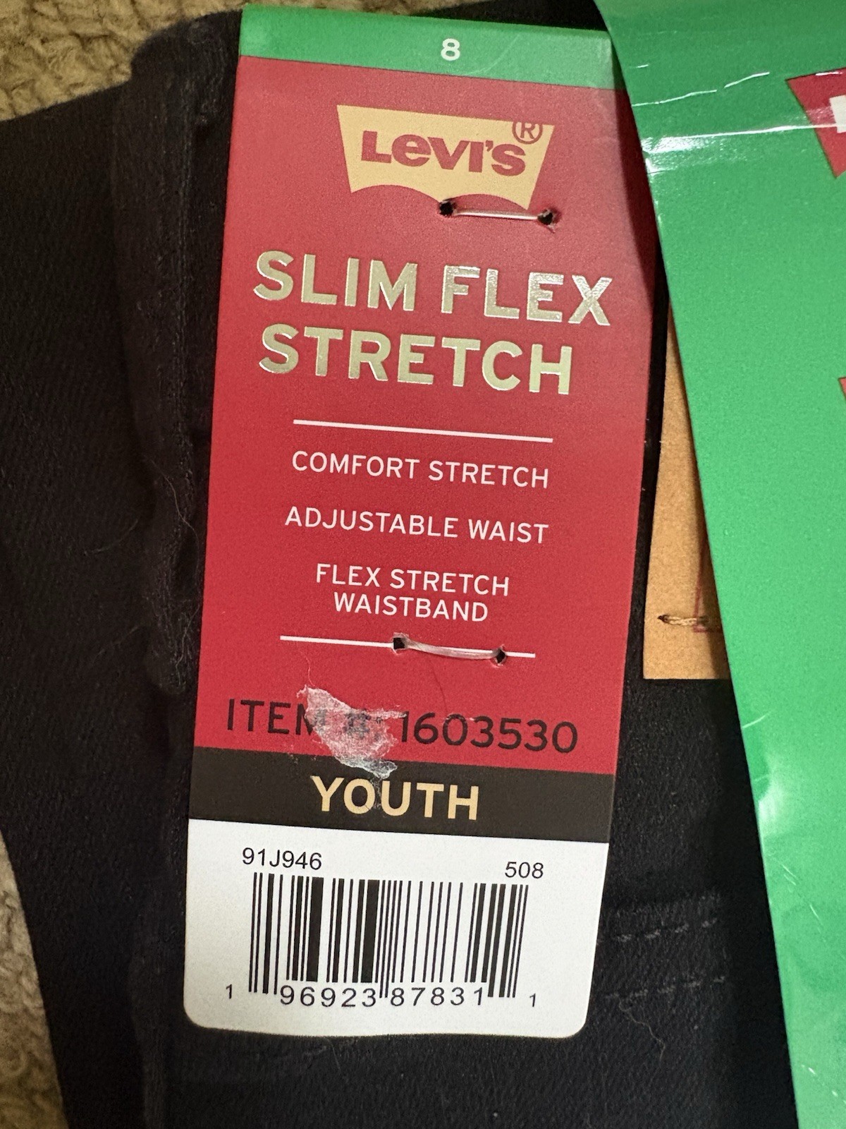 ​Levi’s 511 Youth Boys Slim Flex Stretch Jeans Black Size 6 Reg NWT