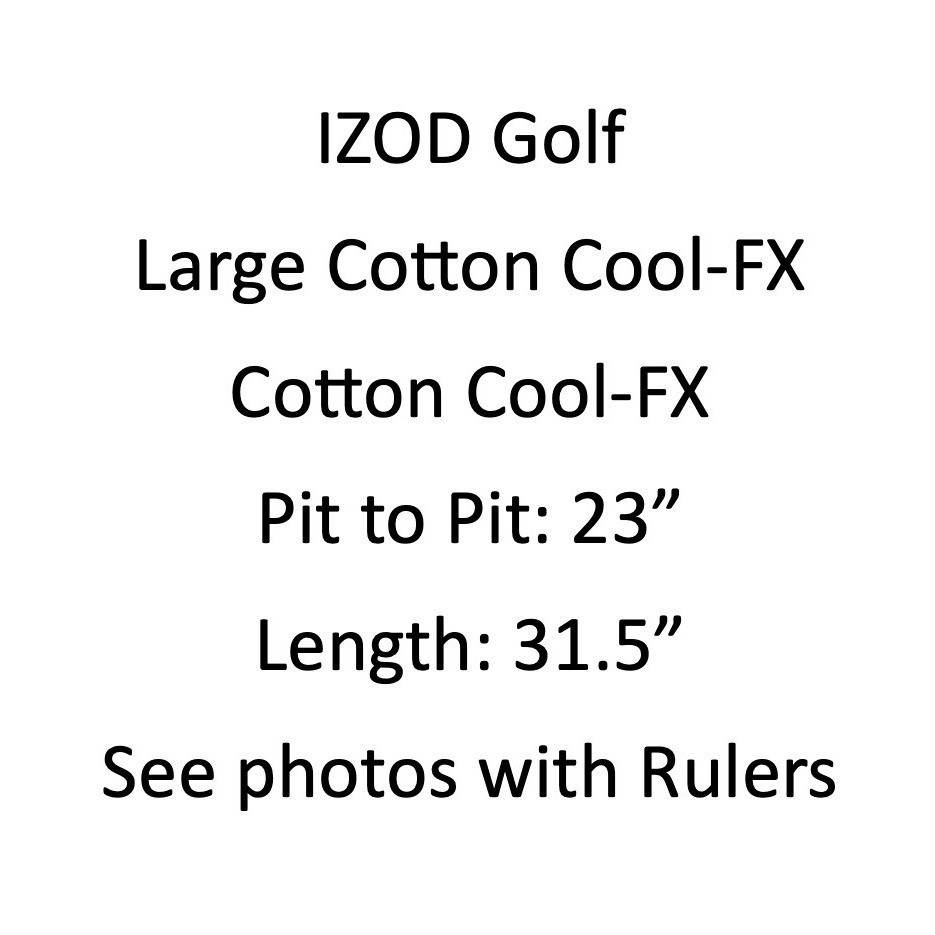 IZOD Golf Polo Shirt Mens Large Navy Blue Geometric Cool-FX 100% Cotton NWT