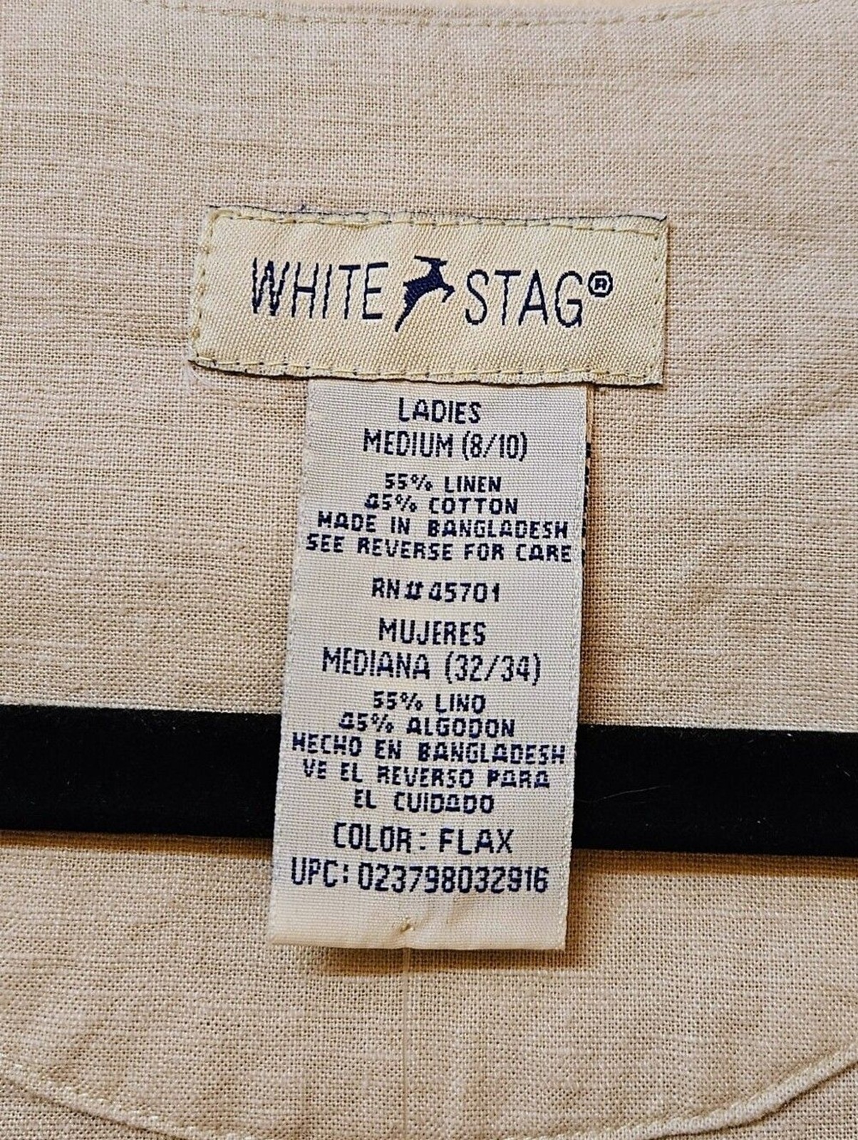 Y2K White Stag Khaki Linen Button Vest