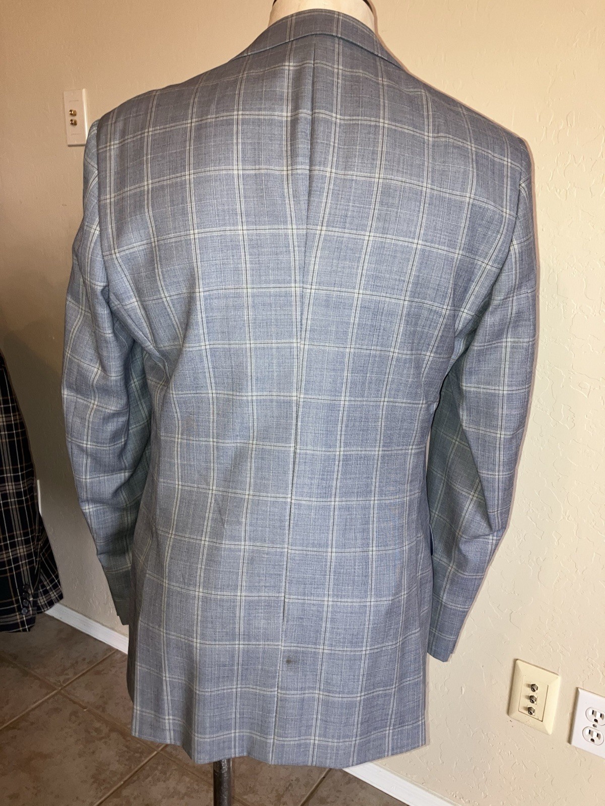 pronto uomo blazer Gray Checked 40 L Excellent Condition