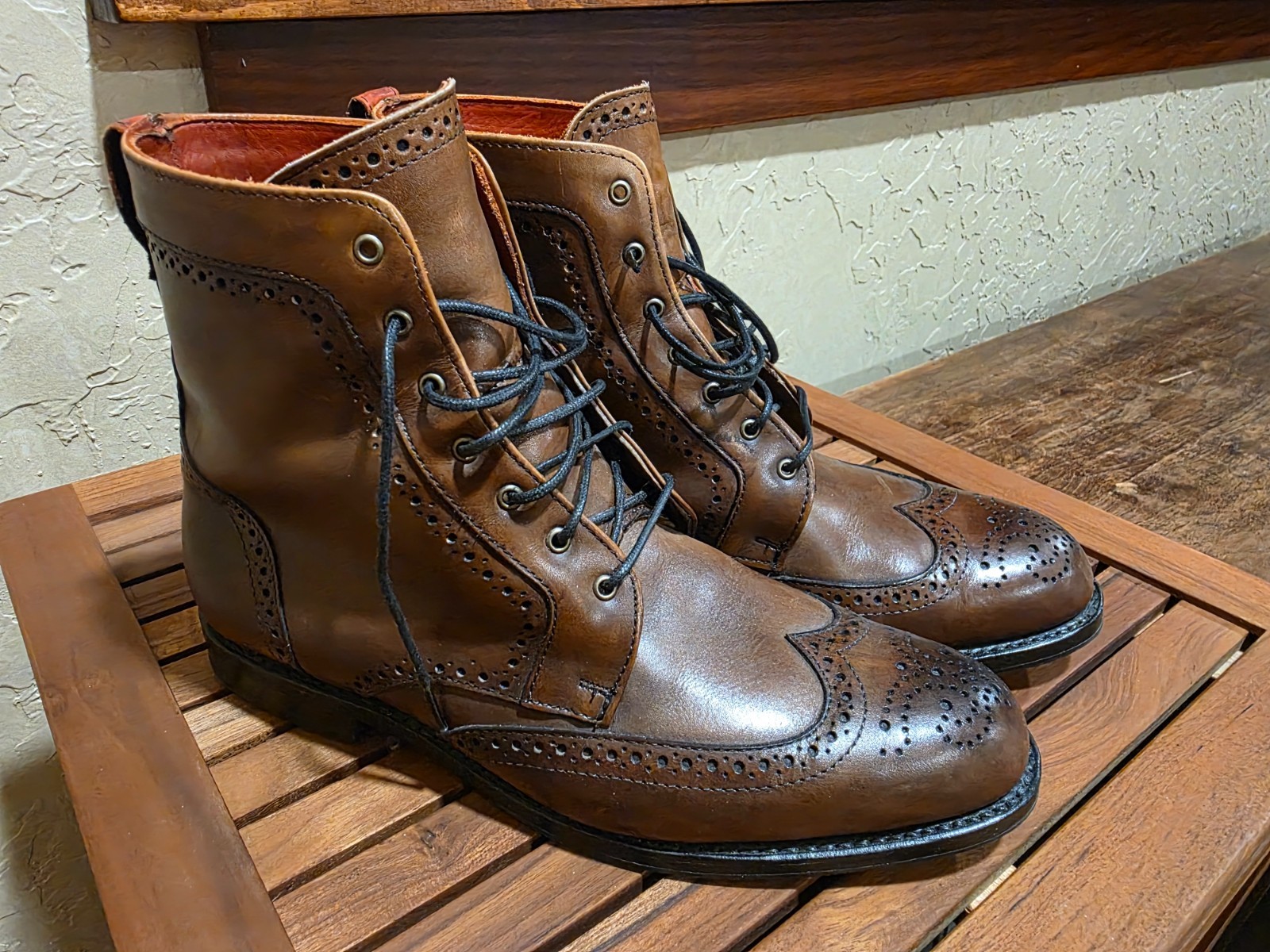 ALLEN EDMONDS 9EEE DALTON BOURBON WINGTIP BOOTS 9 3E