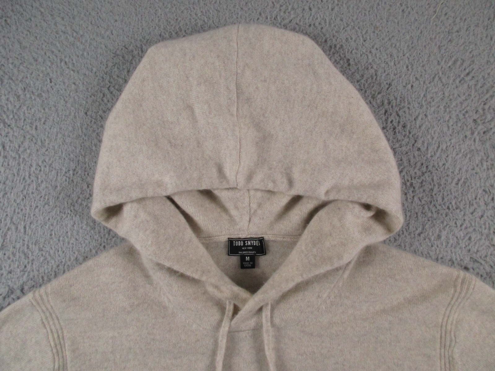Todd Snyder Hoodie Mens Small Cream Off White Cashmere Pullover Quiet Luxury