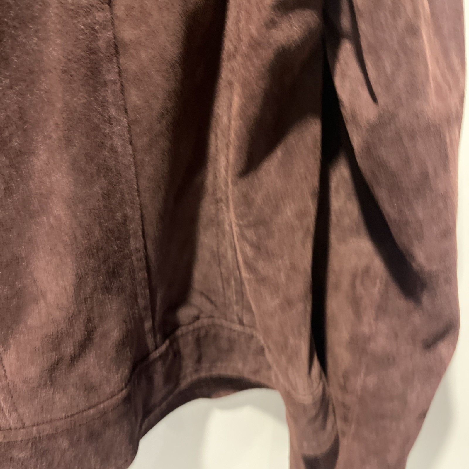 Blank NYC 100% Vegan Suede/Leather Moto Jacket-Womens L-Maroon/Brown-Full Zip