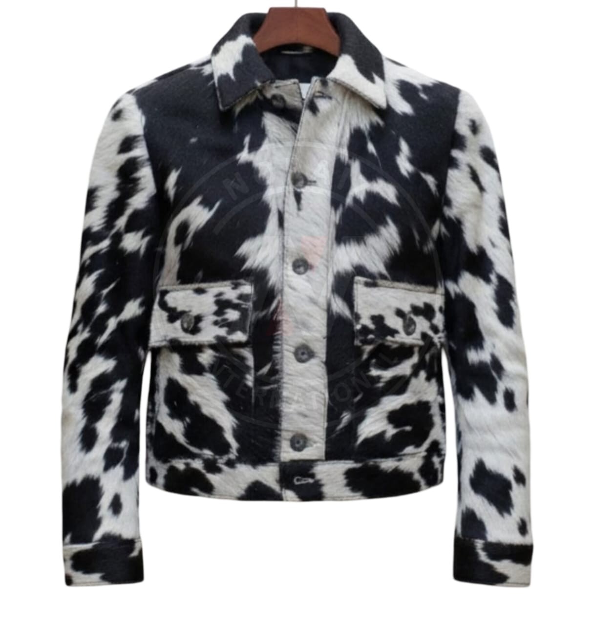 Men’s Real Cowhide Hair-On Leather Jacket Western Pony Skin Biker Custom Fit