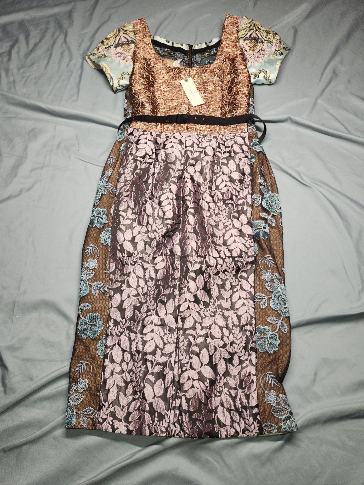Byron Lars x Anthropologie “Bequile” patchwork dress Size 0 Stained Read