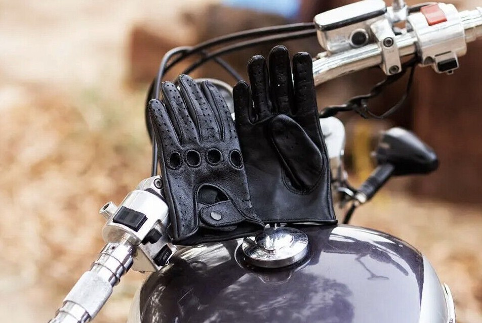 Driving Gloves Car Motorcycle Biker Genuine Leather Police Driver Gloves Black