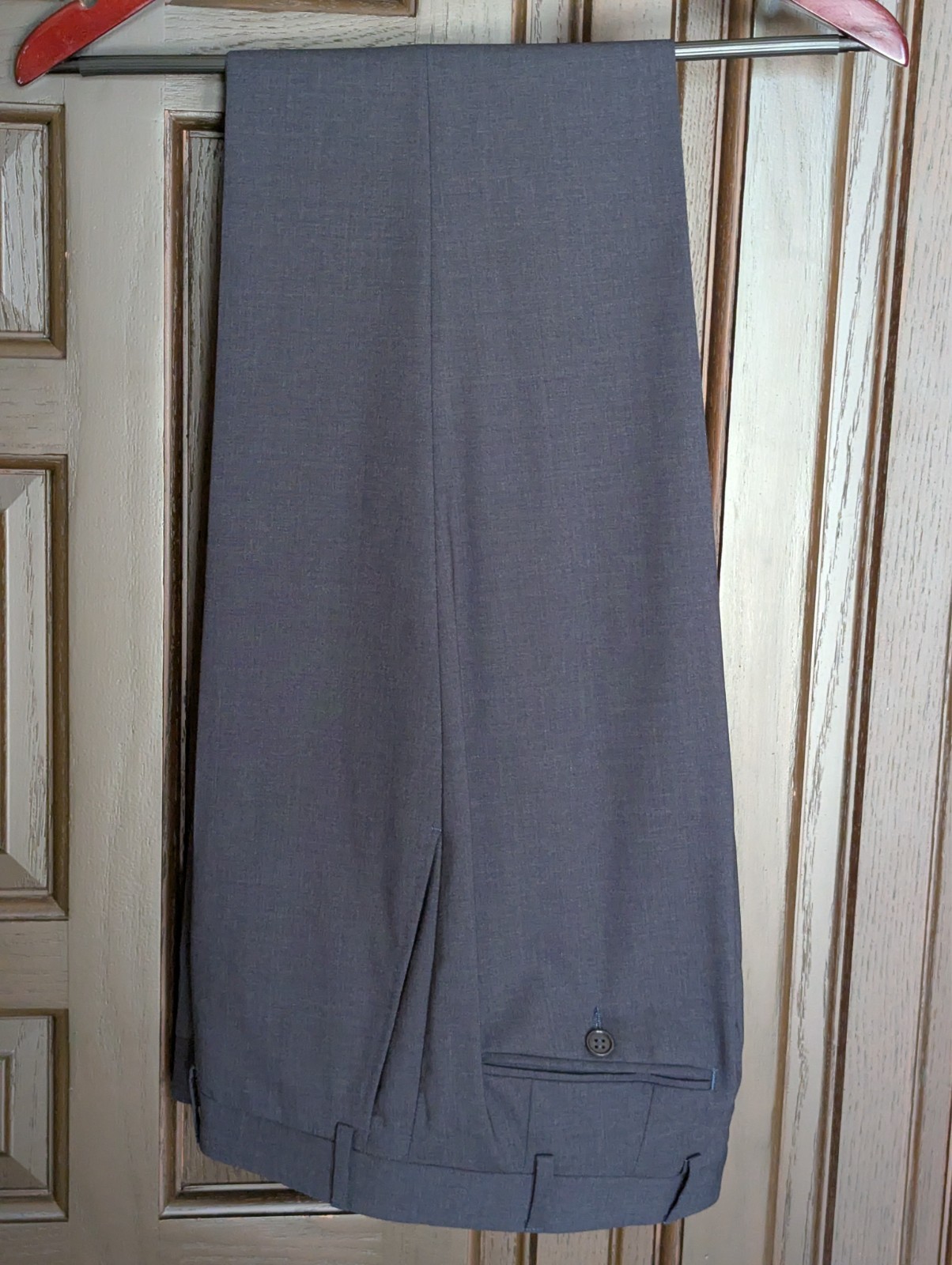 CANALI Flat Front Stretch Wool Dress Pants, Navy, Size 31 R (46 IT) – NEW