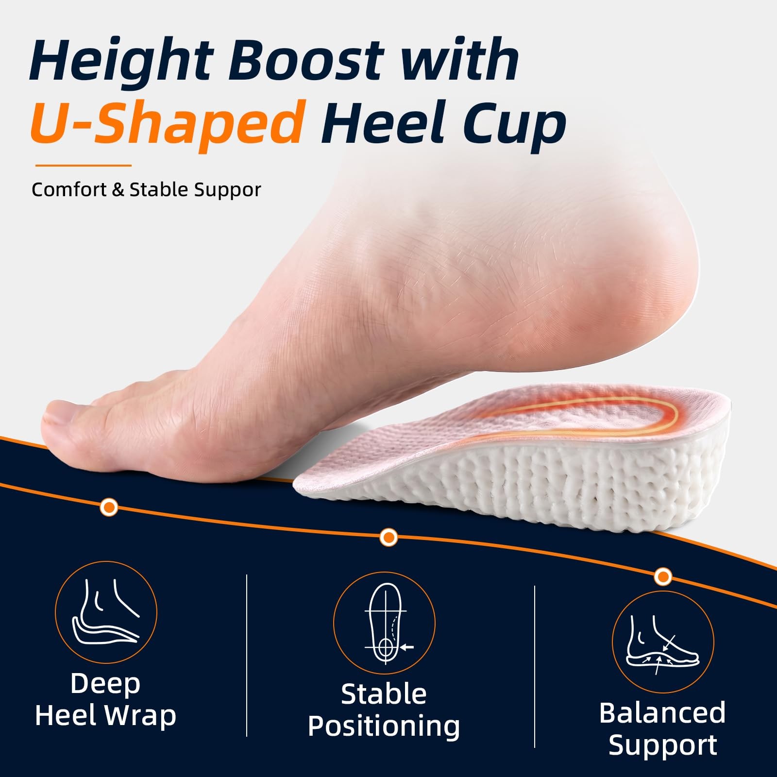 3 Pairs Height Increase Insoles for Women – Comfort Height Booster Insoles wi…