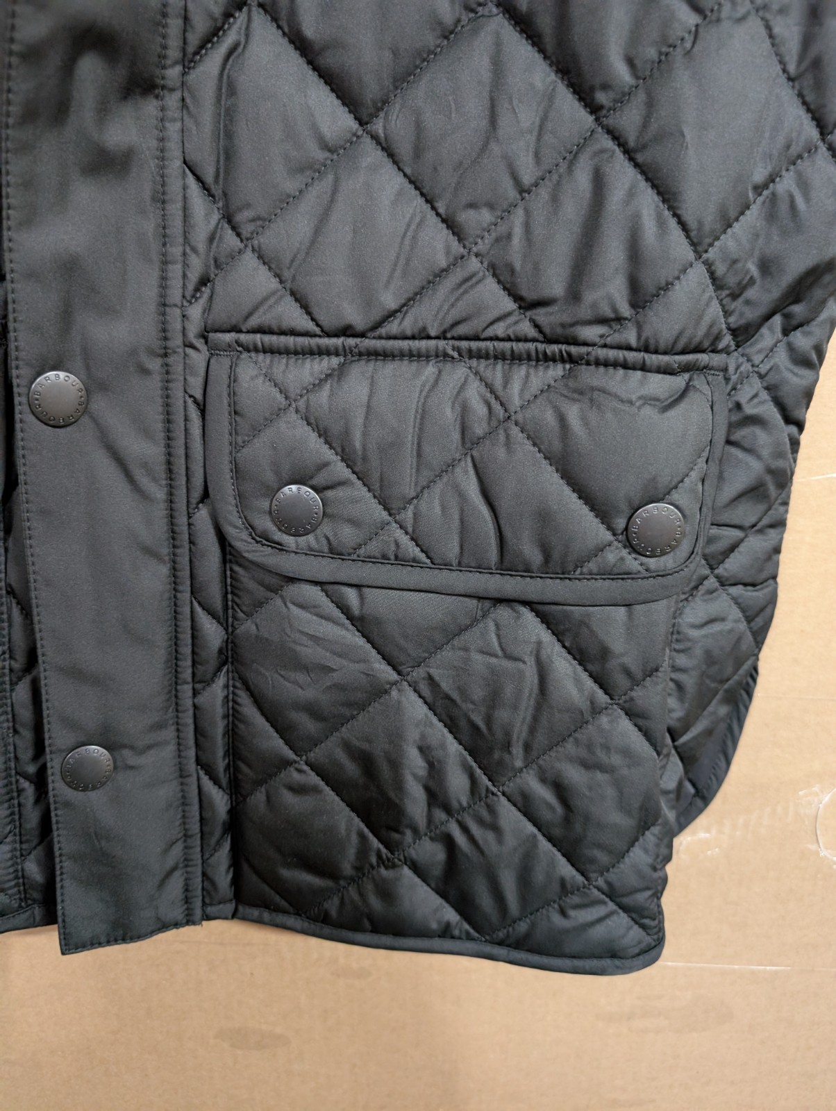 Barbour Men’s Black Lowerdale Quilted Gilet Full Zip Vest Sz XL