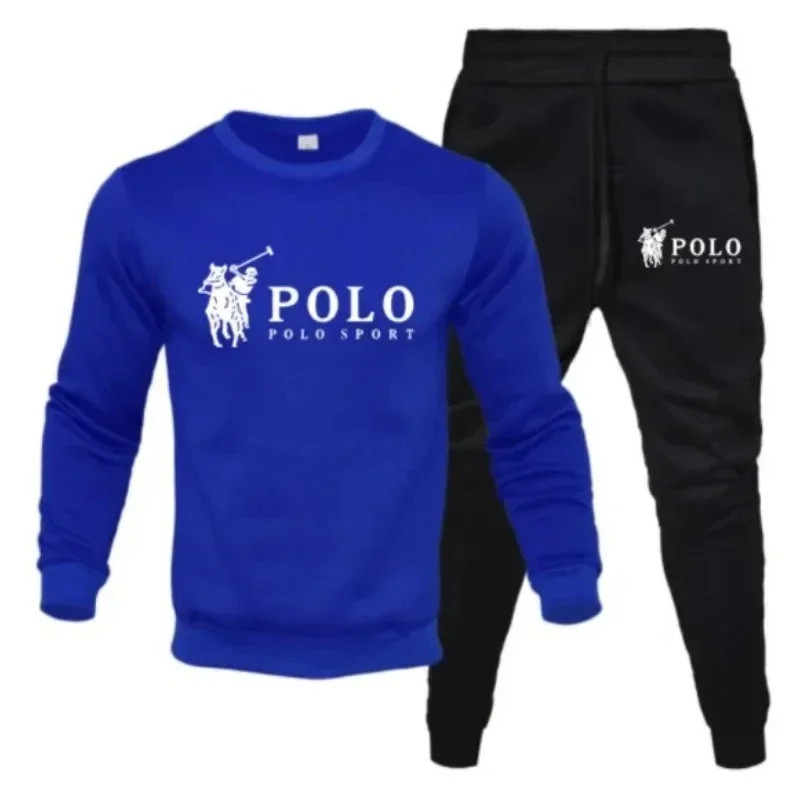 Men Autumn Winter Sweatshirt and Jogger Pants Set Casual Fitness Outfit