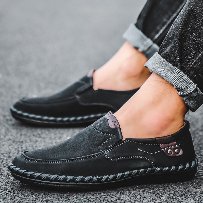 Men’s Handmade Loafers Synthetic Leather Slip-On Driving Casual Wear EU40-48