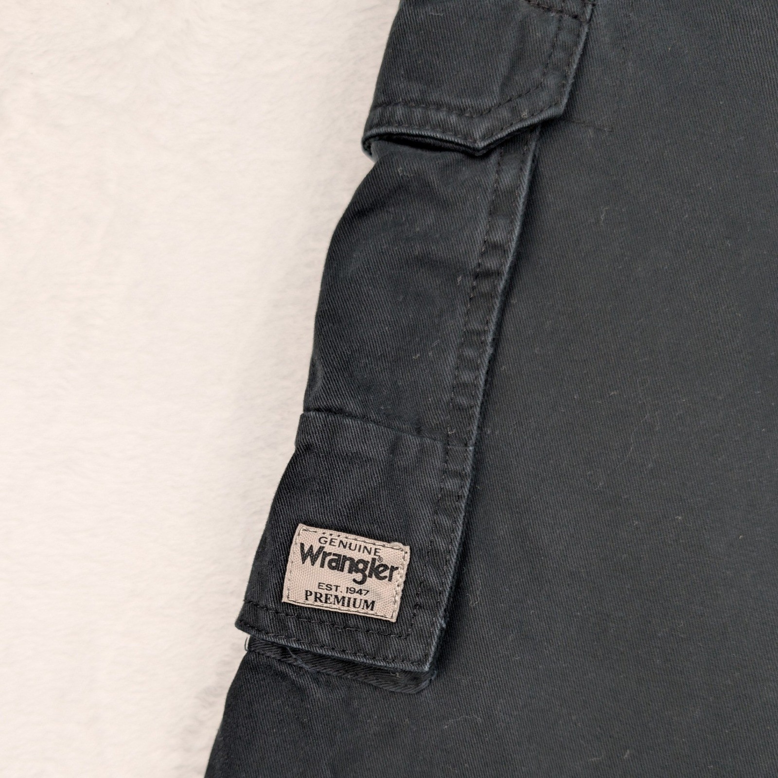 VTG Wrangler Cargo Pants Mens 34×28 Black Genuine Premium Multi Pocket Baggy Y2K
