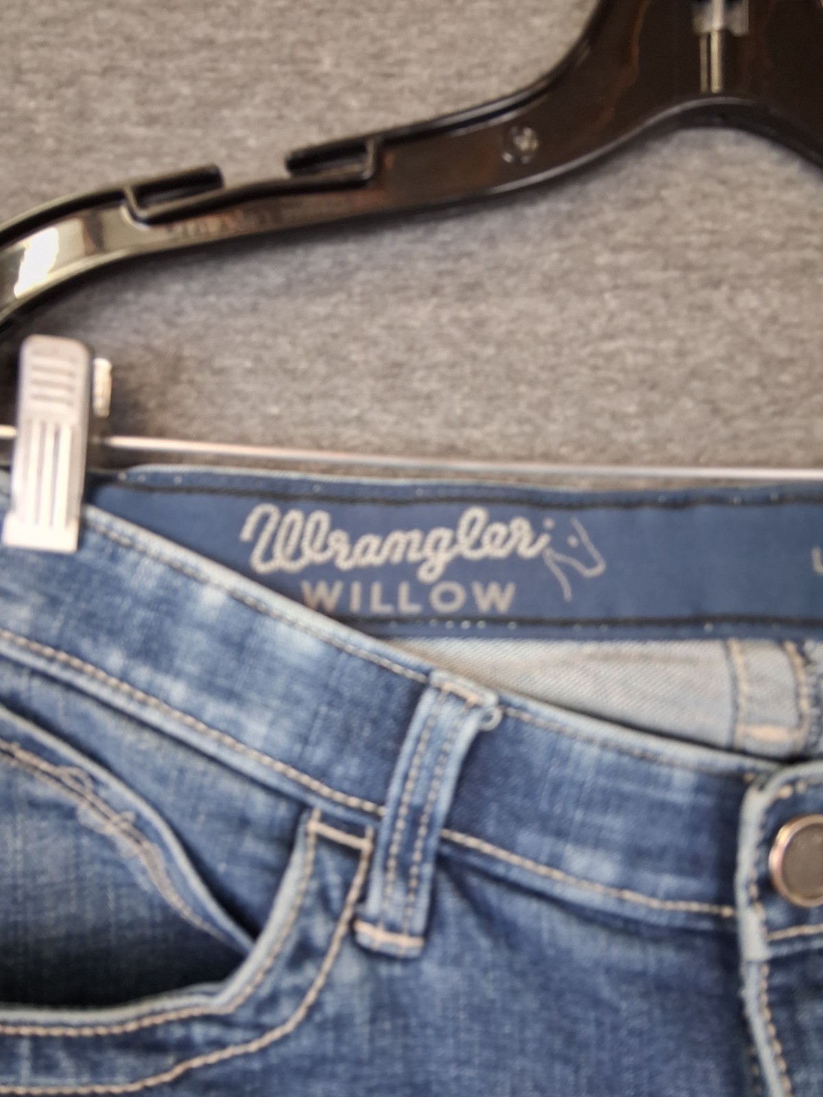 Wrangler Womens Jeans 7×34 Blue Denim Willow Ultimate Riding Whisker Western