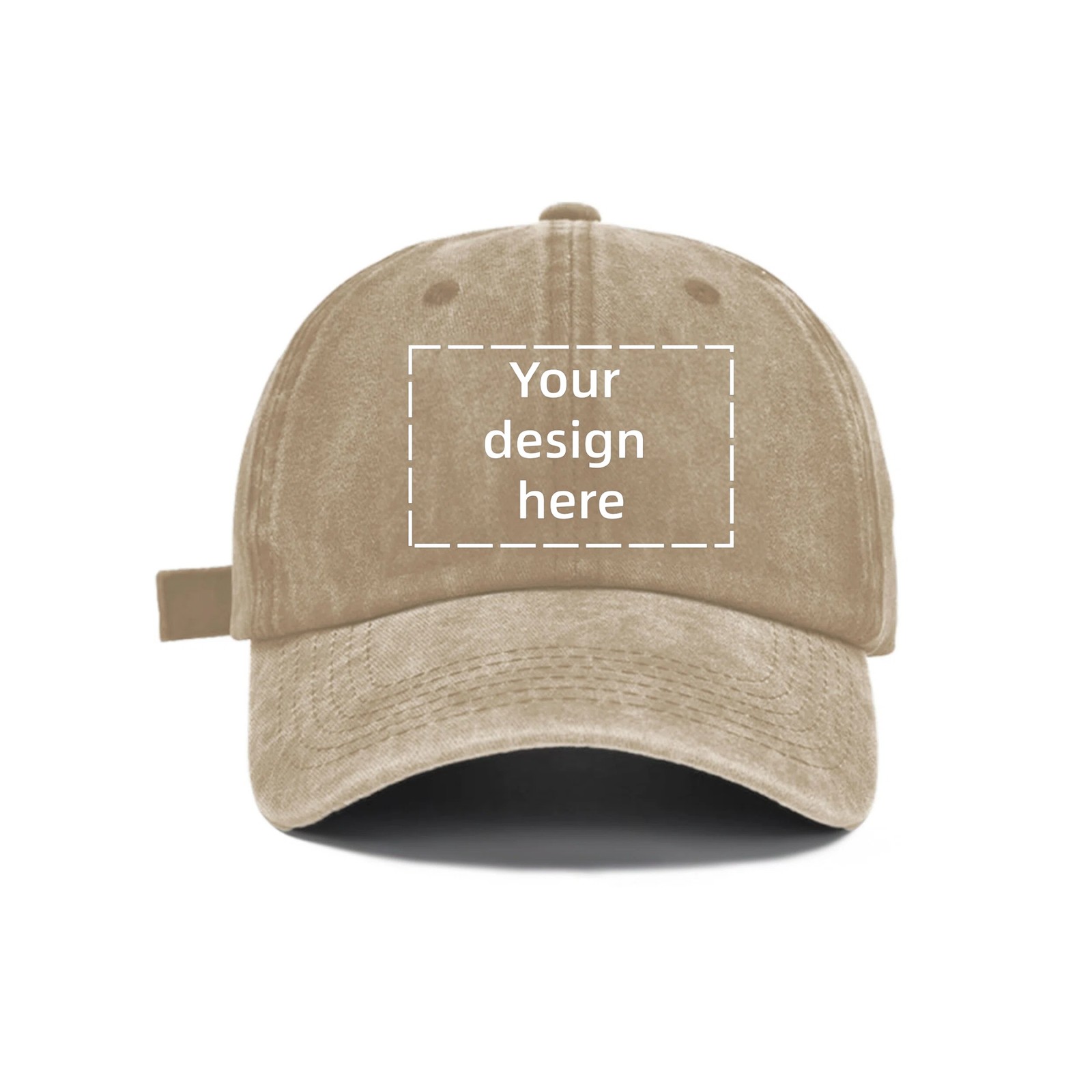Custom Washed Cotton Denim Dad Hat – Your Logo/Text/Photo Here