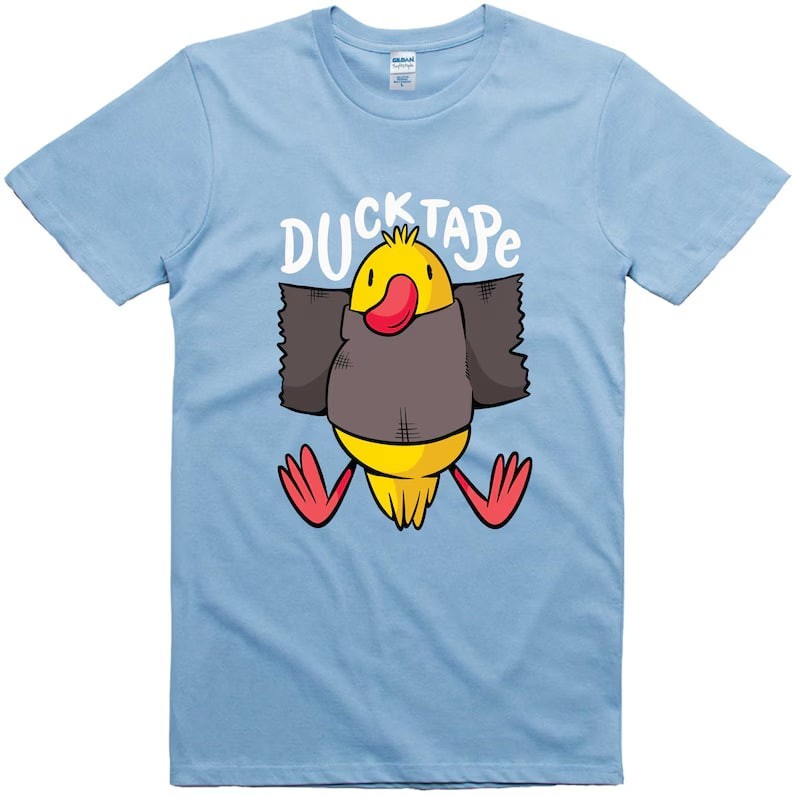 Funny T Shirt Duck Tape Print Regular Fit 100% Cotton Tee
