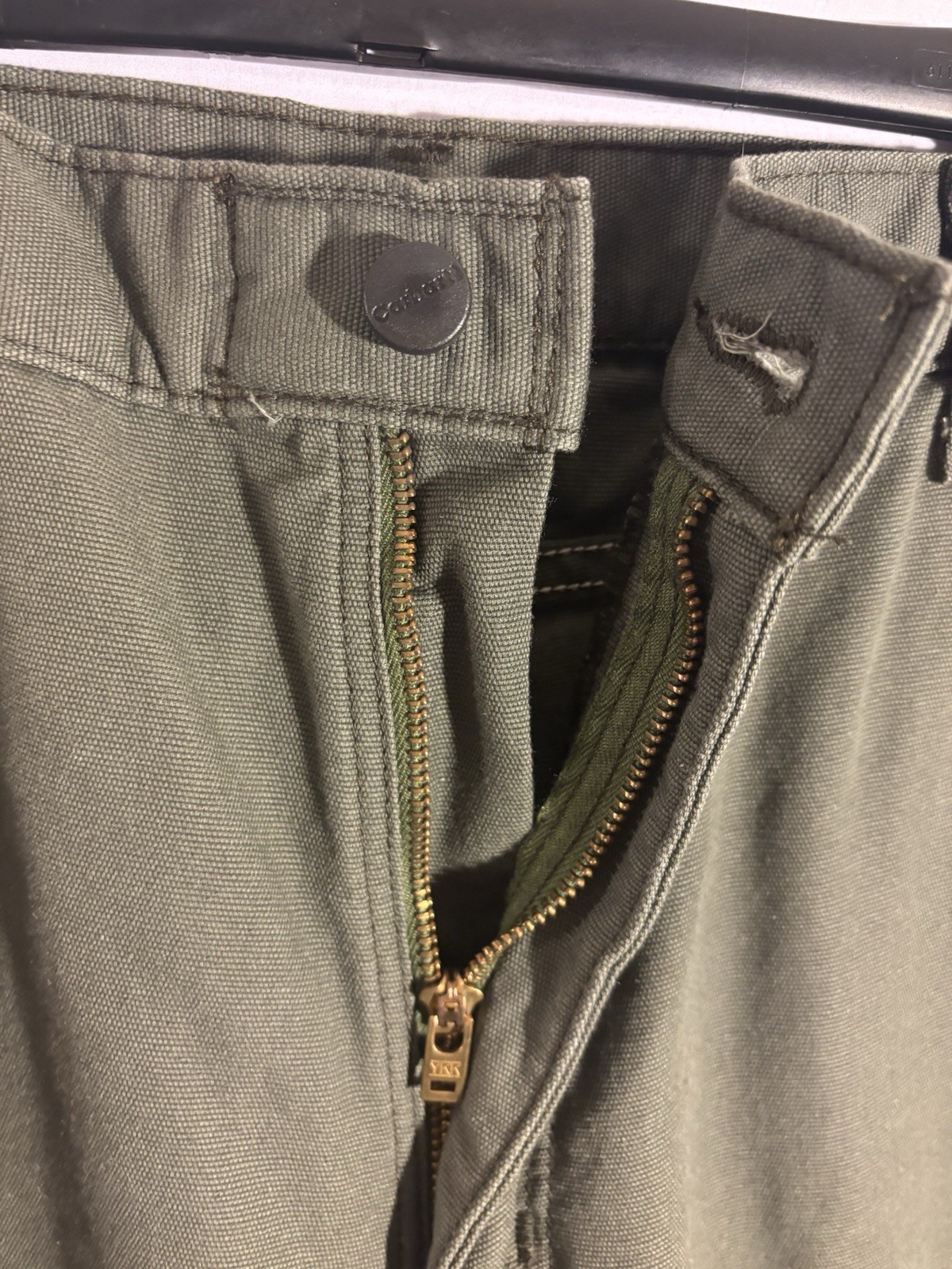 Carhartt Flame Resistant Cotton Nylon Work Pants Green Men’s 40×30 FRB159MOS