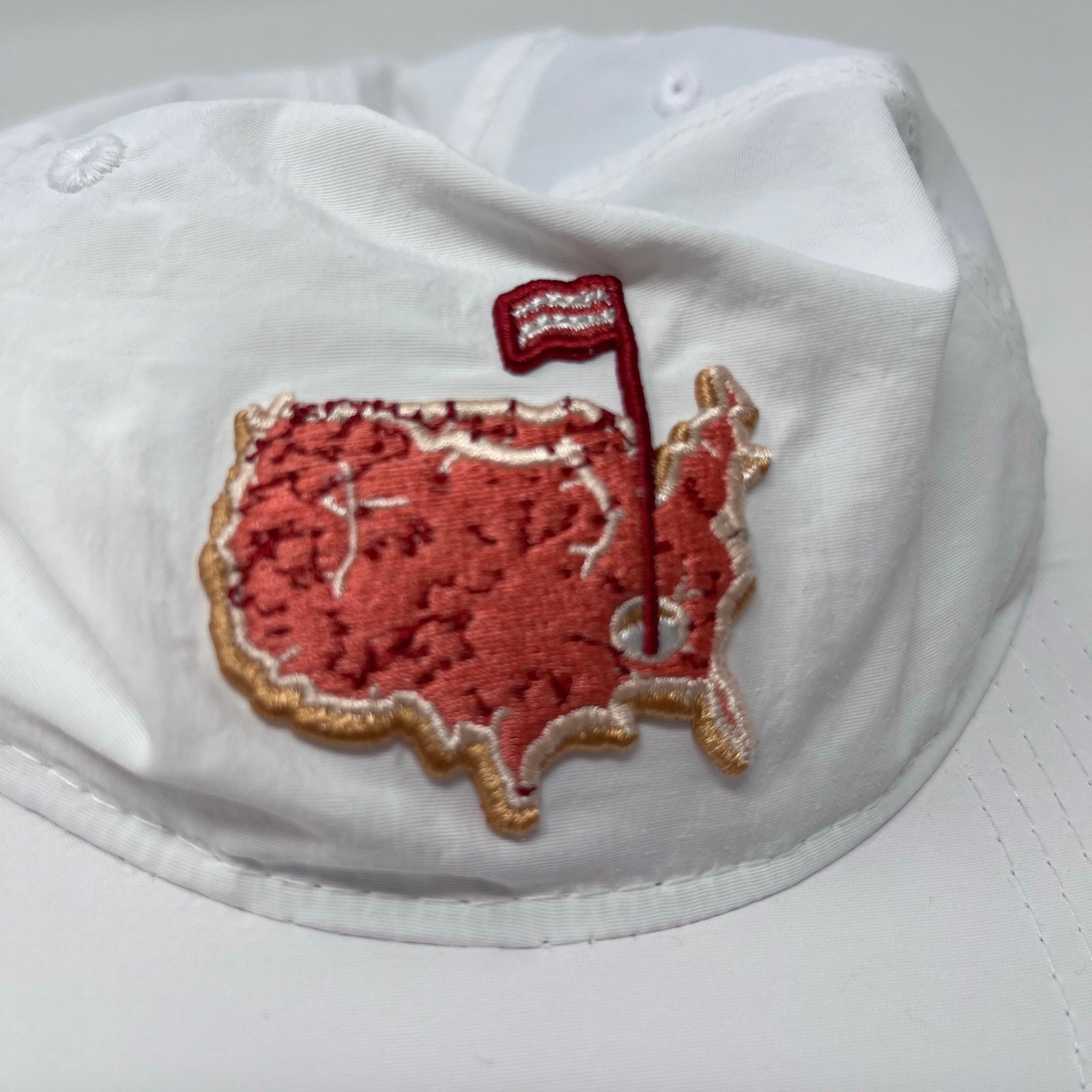 Breakfast Balls Baseball Cap Adjustable White Masters Patch Golf Preppy