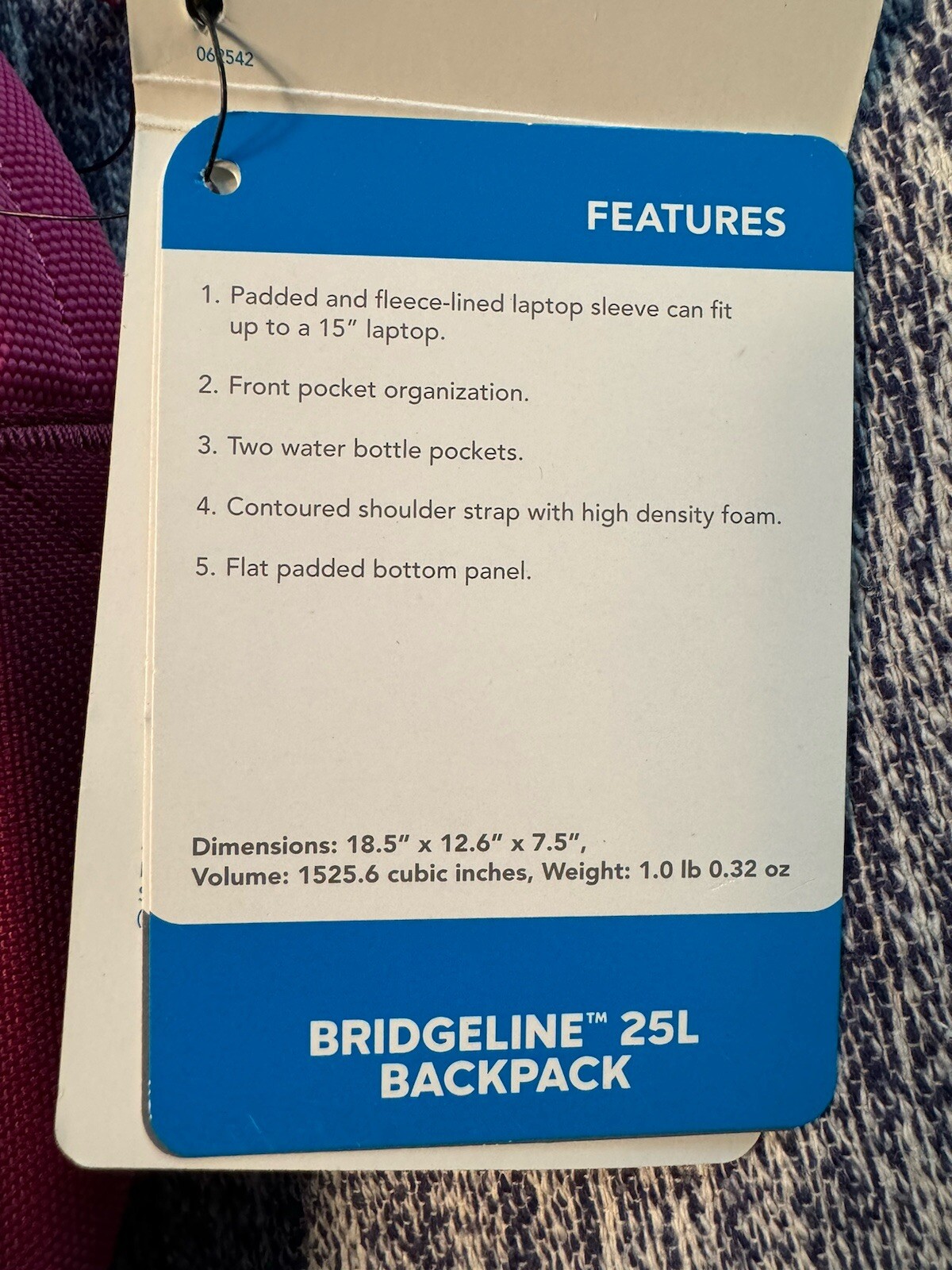 COLUMBIA Unisex Bridgeline 25L Dark Raspberry Backpack – NWT! MSRP: $50
