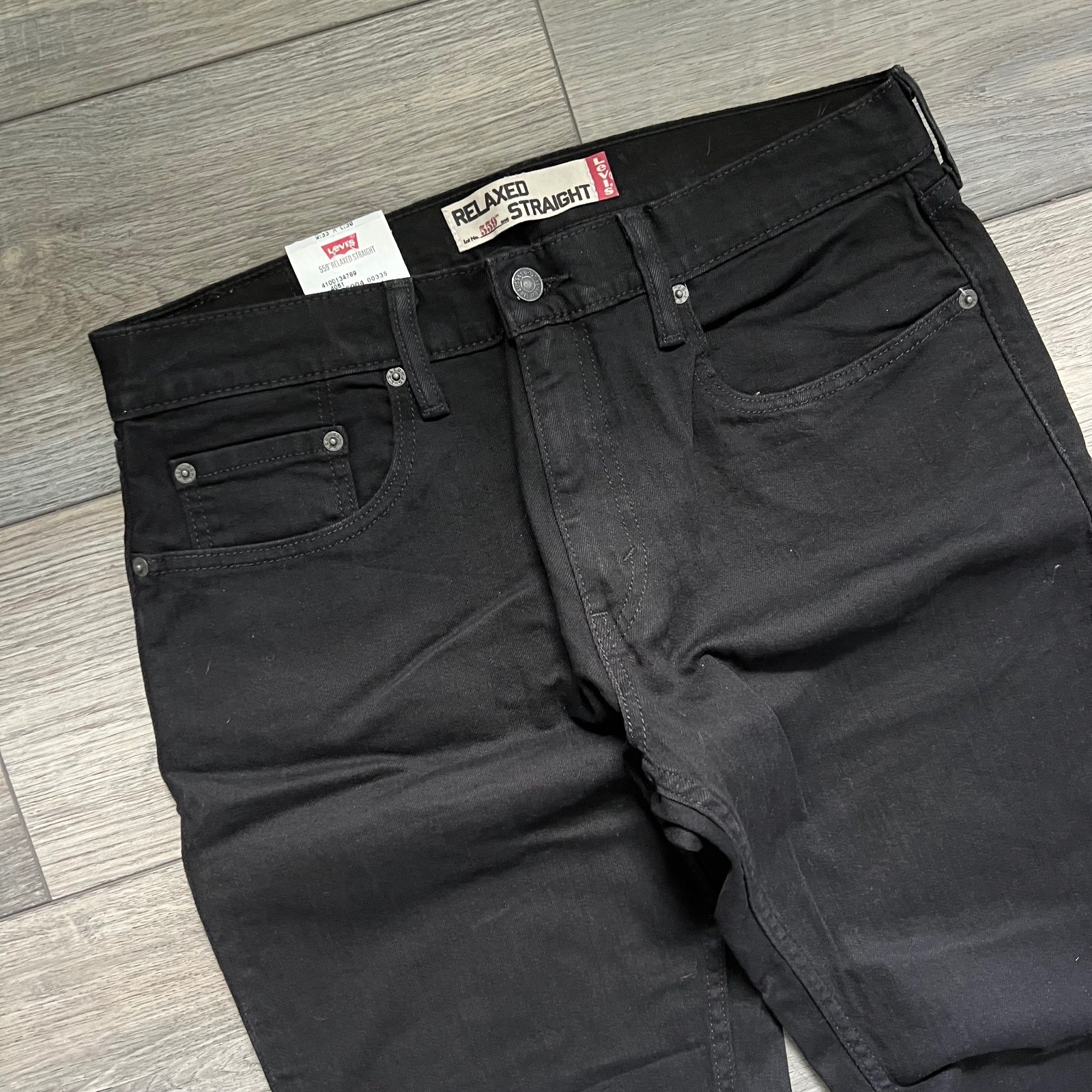 Levi’s Men’s 33×30 559 Relaxed Straight Jeans Black Denim Y2K NEW NWT
