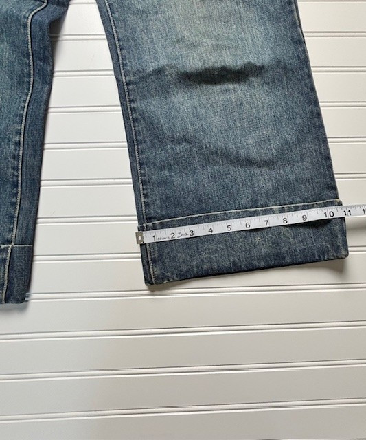 Gap Jeans Womens 12 Wide Leg Cuffed Denim Cropped Blue High Rise Vintage