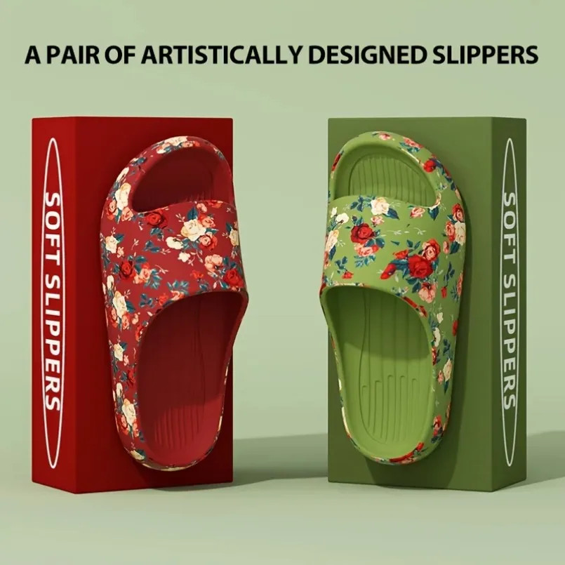 Cloud Slippers Floral Slide Sandals EVA Soft Indoor Outdoor Unisex Shoes