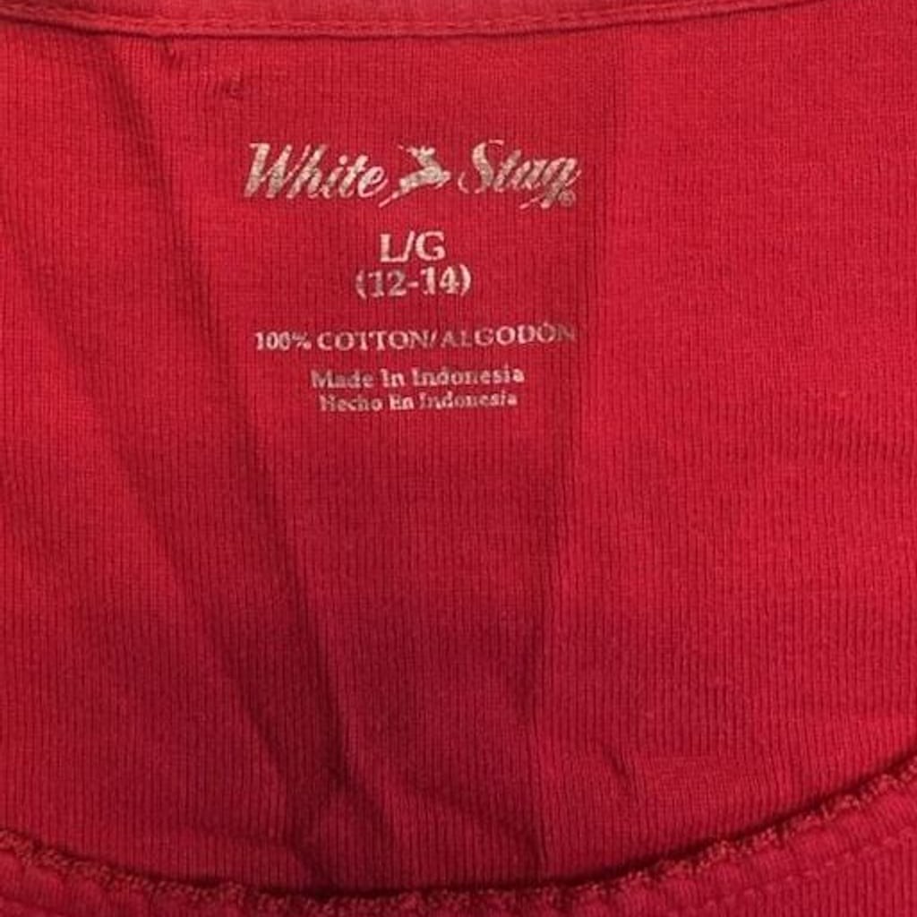 White Stag Womens Red Sleeveless Cotton Tank Top Large 12/14