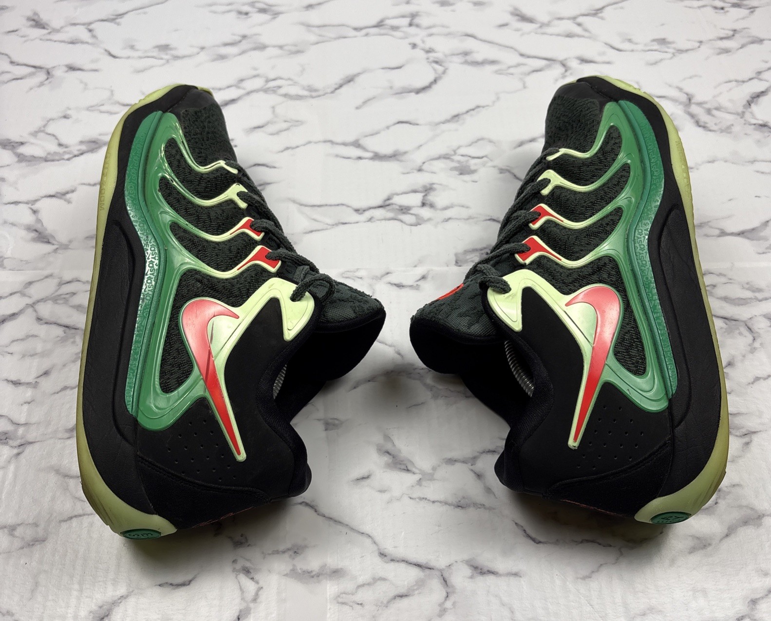 Nike KD 17 Easy Money Sniper Size 12 Green Glow In Dark Bottoms FJ9487-002 READ