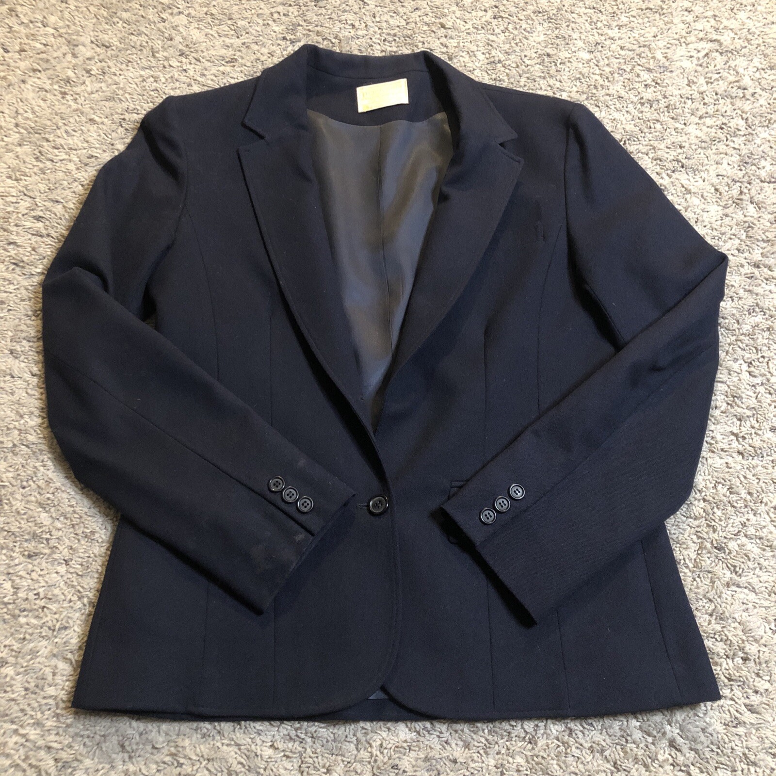 Vintage Pendleton Blazer Coat Womens M Medium Black Virgin Wool Missing Button