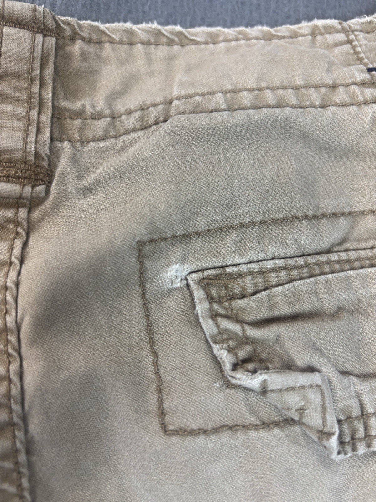 Polo Jean Co. Ralph Lauren Cargo Shorts Mens 36 Tan Grunge Distressed Y2K 90s