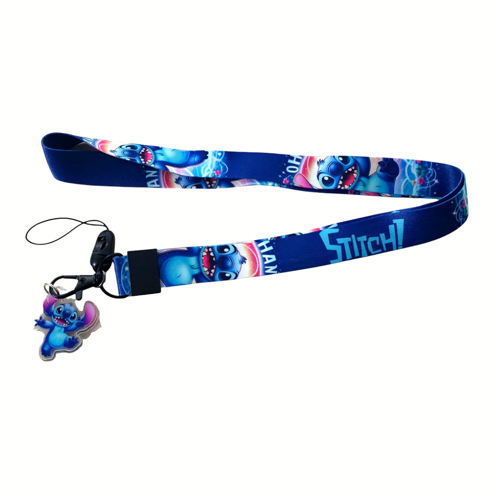 Disney Stitch Lilo & Stitch Cartoon Character Blue Lanyard ID Badge Holder