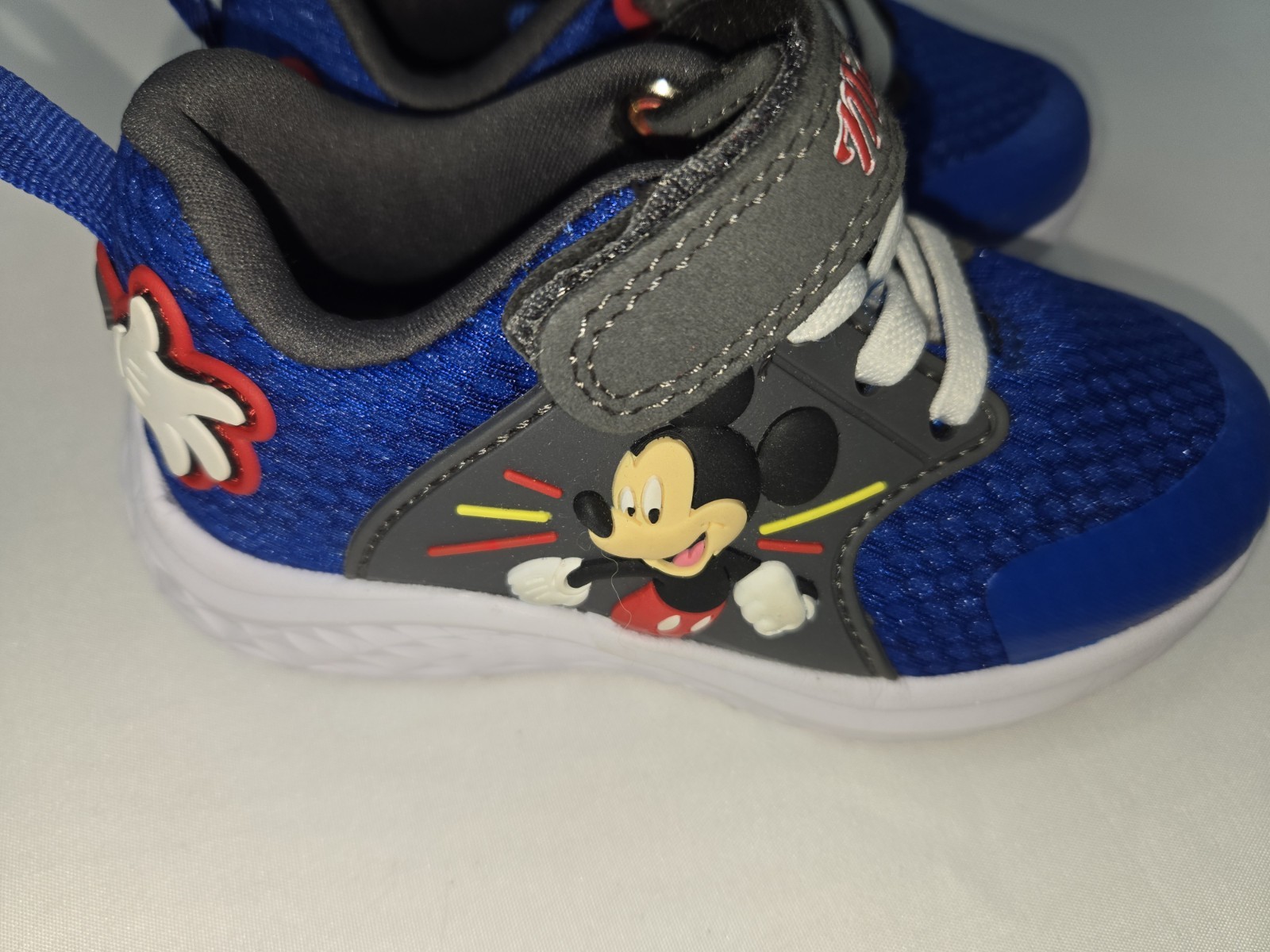 Disney Mickey Mouse Kids Size 8 Athletic Sneakers Hook & Loop Blue/Gray