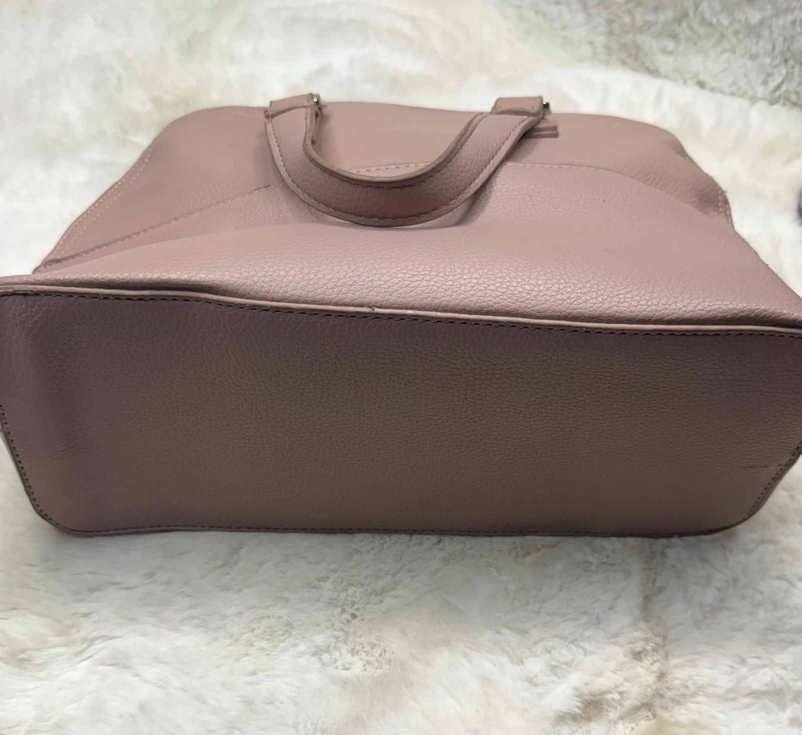 Steve Madden Blush Pebbled Faux Leather Satchel Handbag