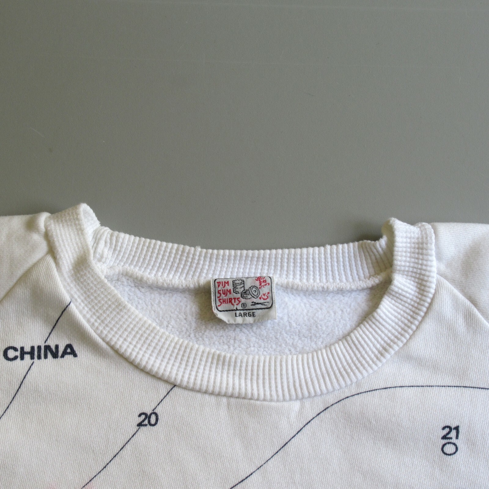 Vintage Hong Kong World Map Orient Sweatshirt Crewneck Shirt Dim Sum Shirts