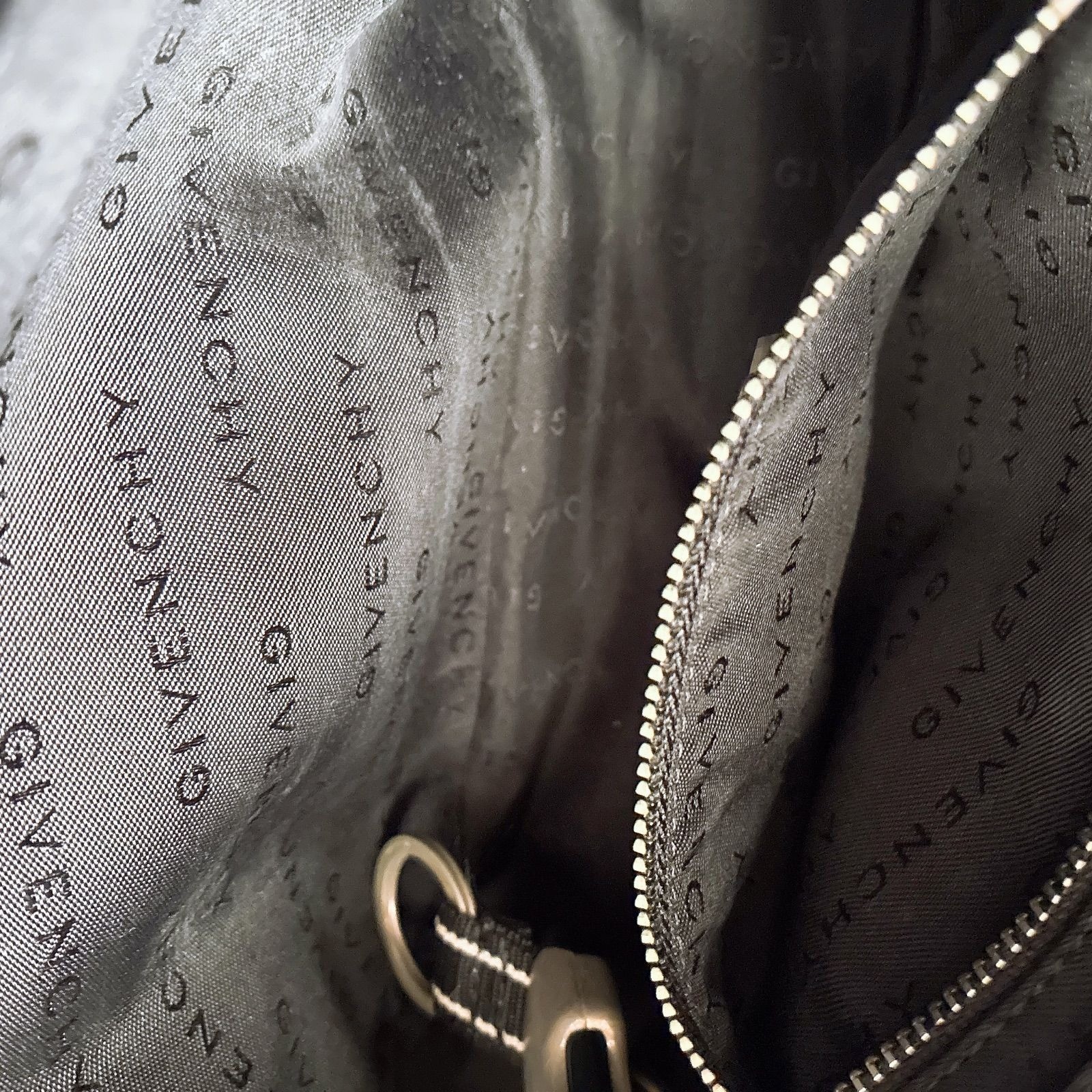 GIVENCHY One Shoulder Bag Purse 4G Logo All Over Print Half Moon Black Authentic