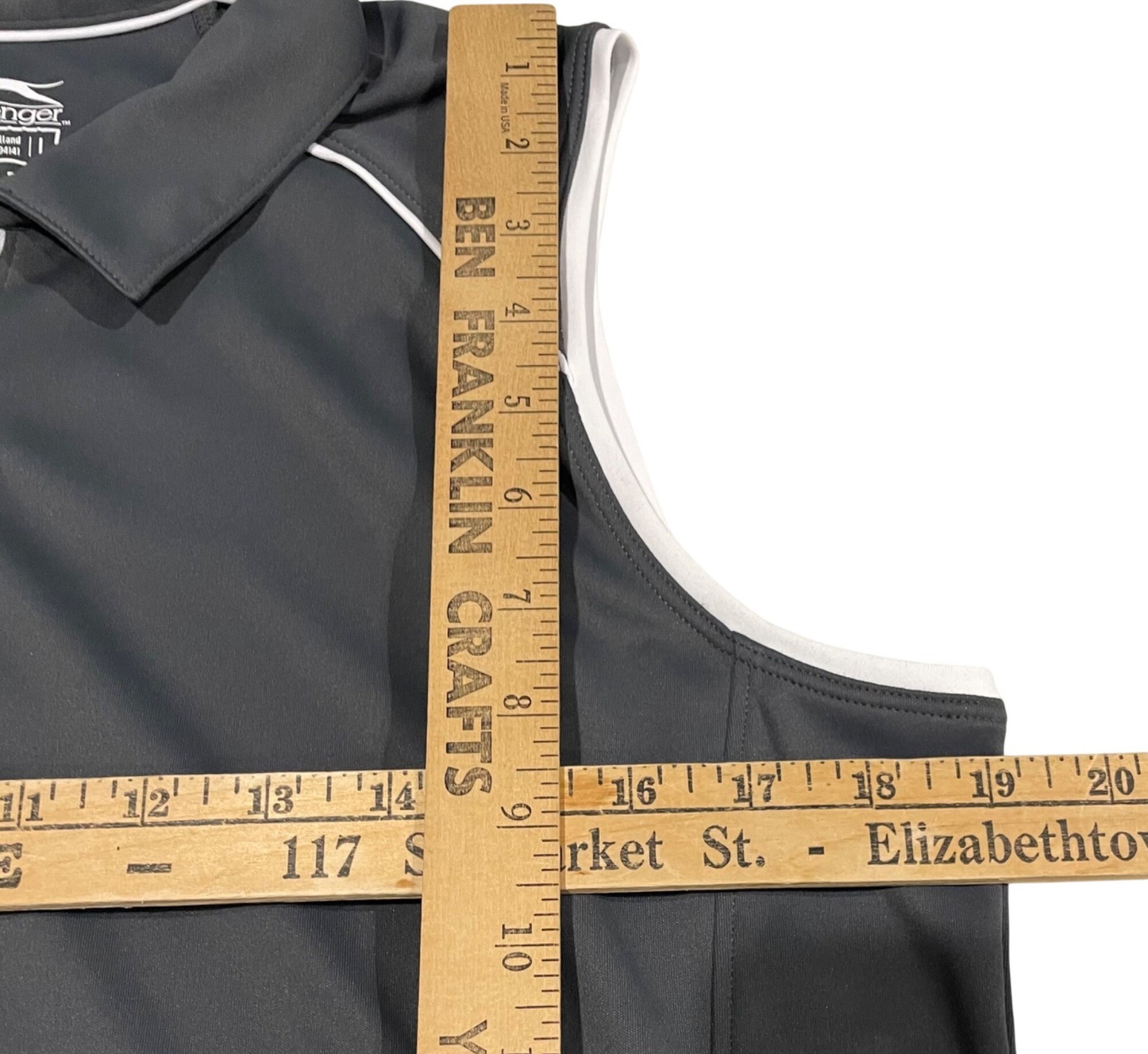 Slazenger Performance Golf Polo Shirt L Black Sleeveless 1/4 Zip Workout Sporty