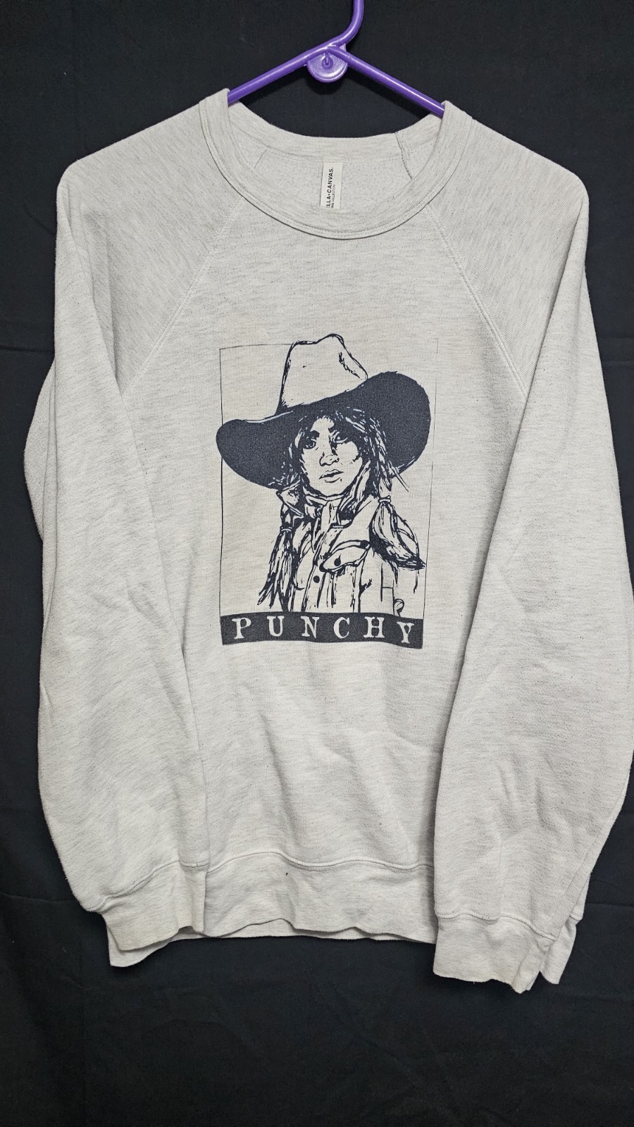 Punchy Western Cowgirl Graphic Sweatshirt Bella Canvas Fleece Large