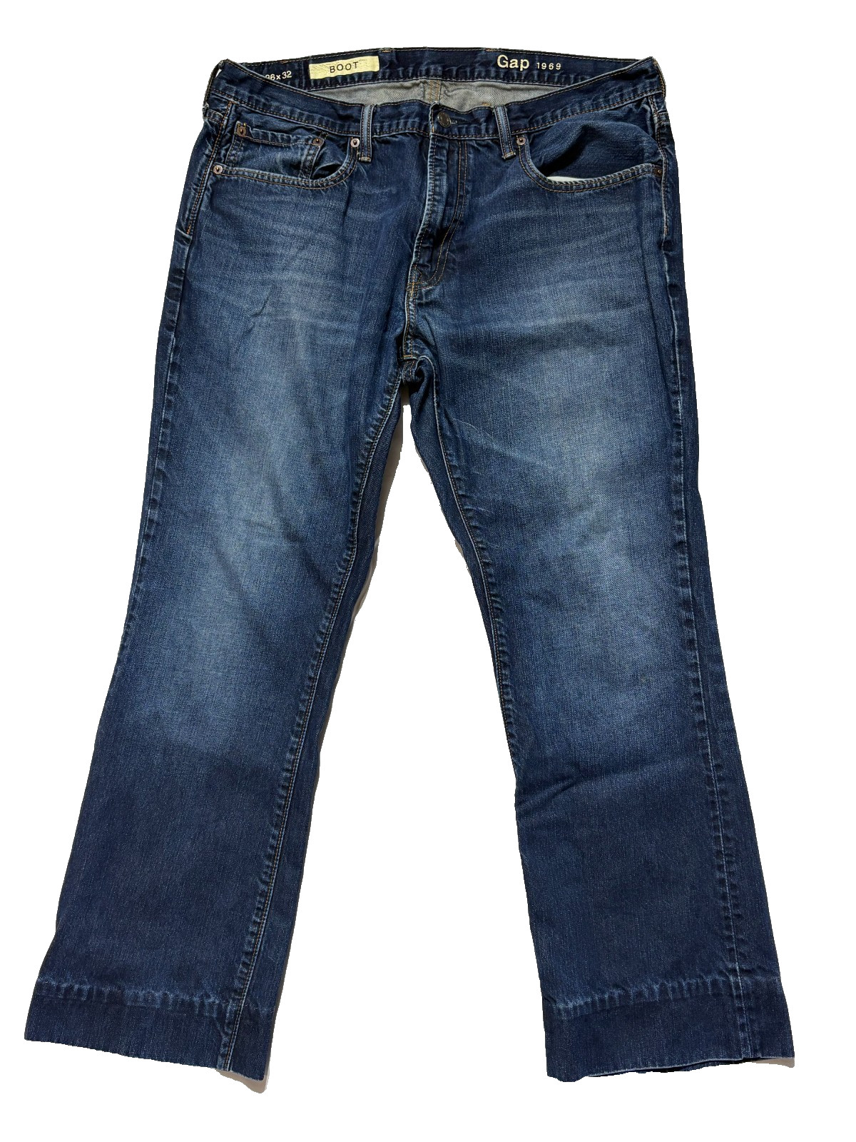 Gap 1969 Mens Bootcut Jeans 36×32 Blue Denim Boot Fit Pants Classic Regular