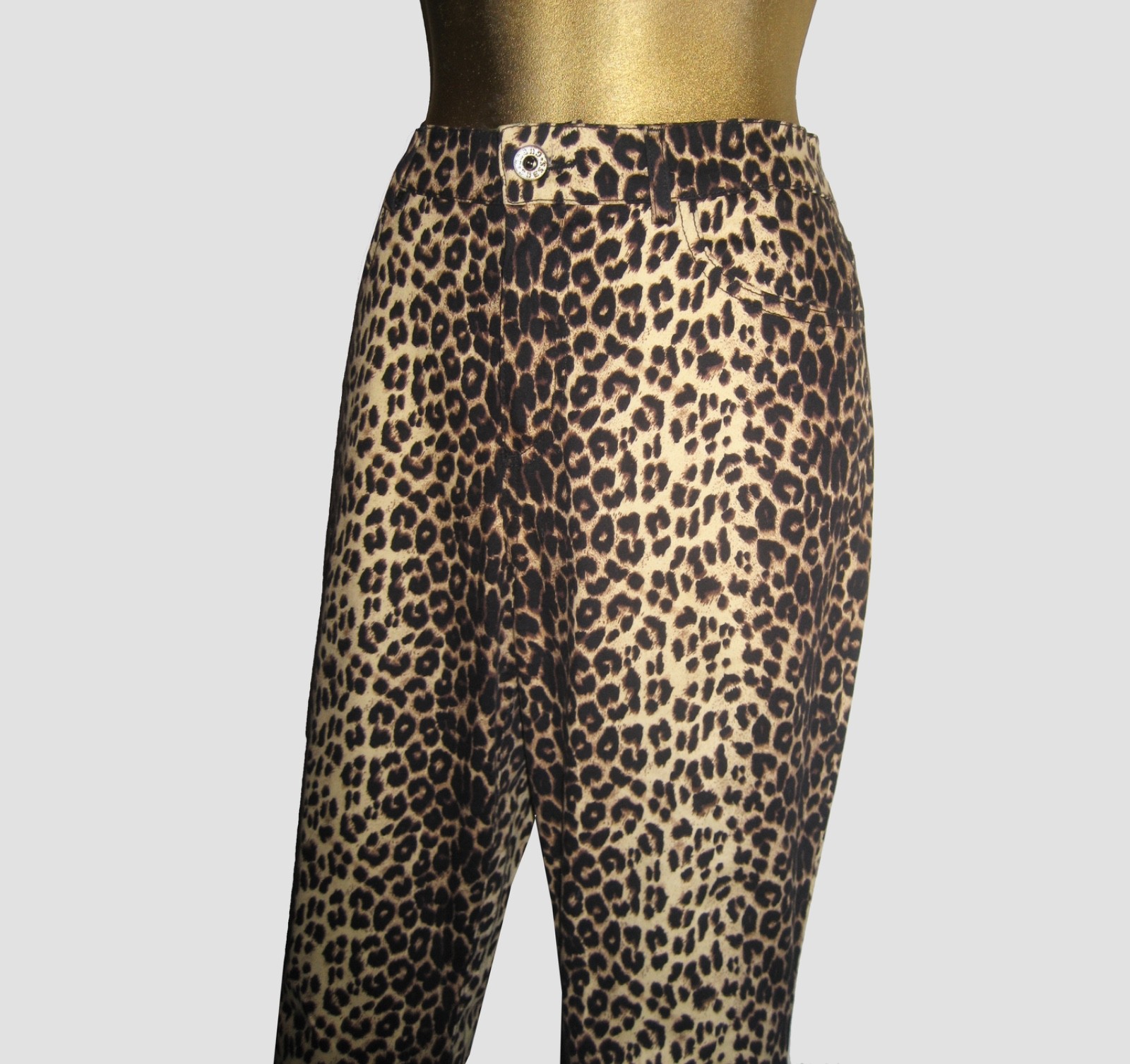 VTG GUESS JEANS USA CLASSIC LEOPARD PRINT TROUSER JEANS LT STRETCH SEXY LNC 32