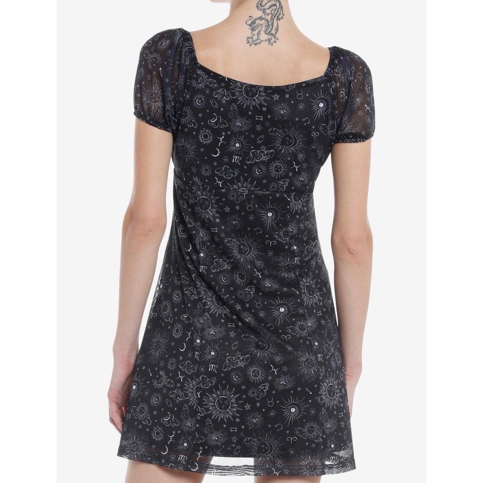 Hot Topic Daisy Street Black Celestial Icon Aline Dress XL Babydoll Whimsigoth